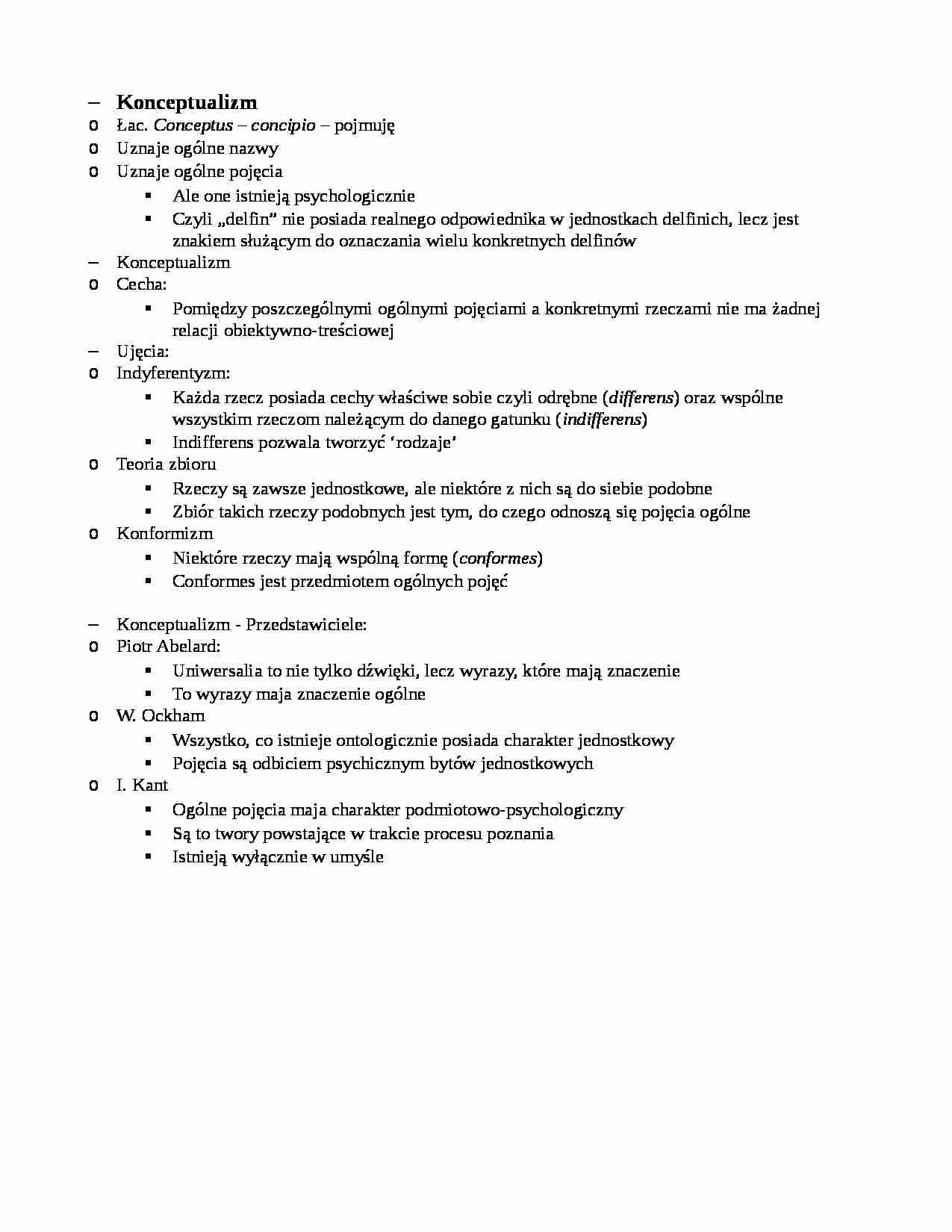 Konceptualizm - definicja i przedstawiciele konceptualizmu - strona 1