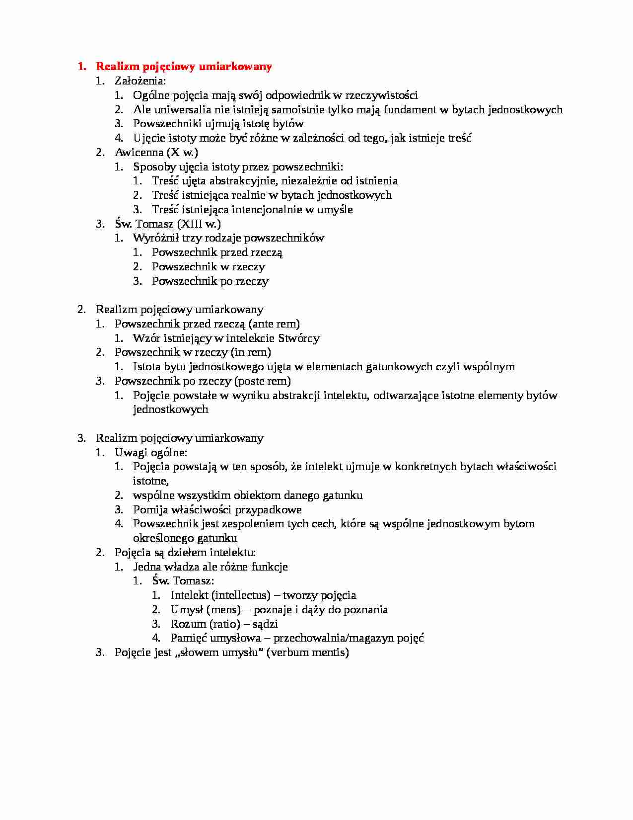Realizm pojęciowy umiarkowany - strona 1