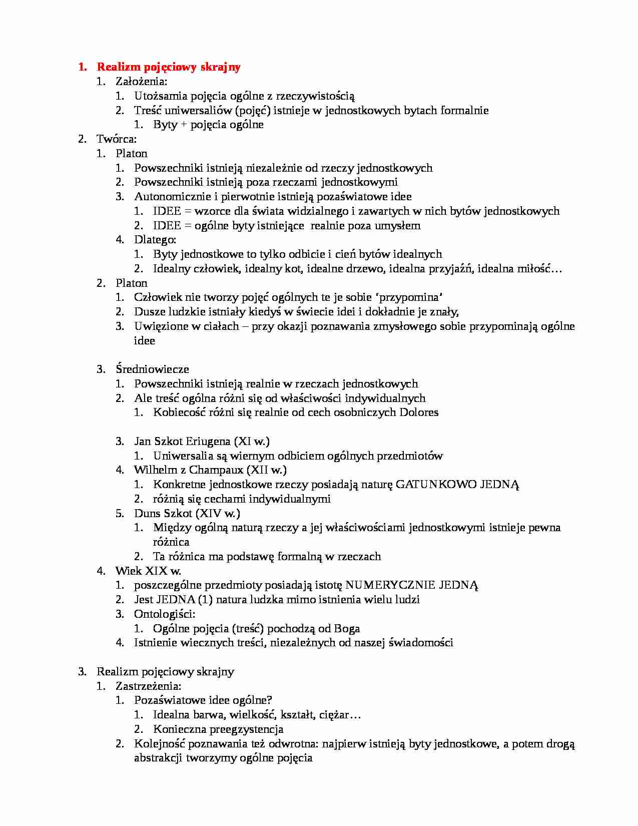 Realizm pojęciowy skrajny - strona 1