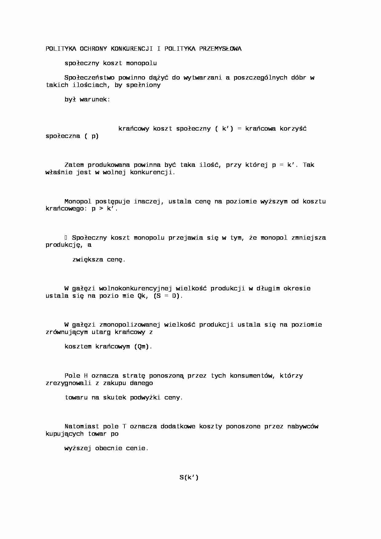 Polityka ochrony konkurencji i polityka przemysłowa - strona 1