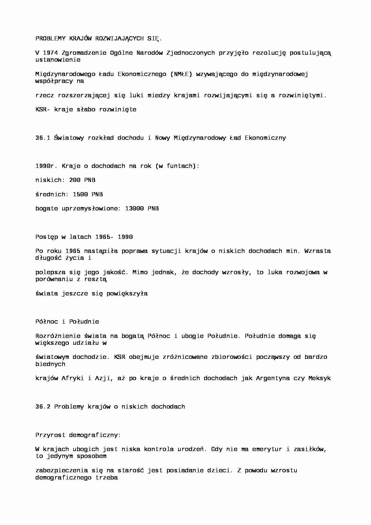 Problemy krajów rozwijających się - strona 1