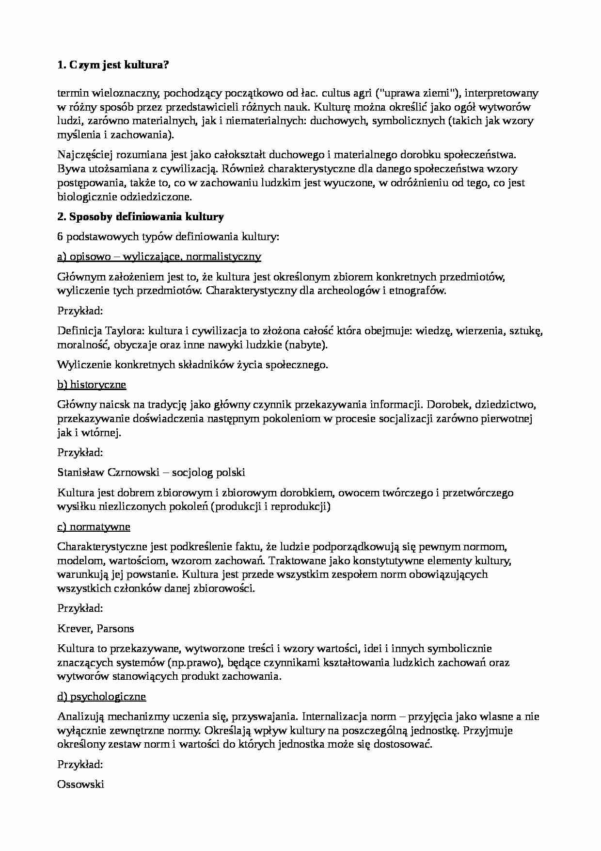 Wstęp do kulturoznawstwa - strona 1