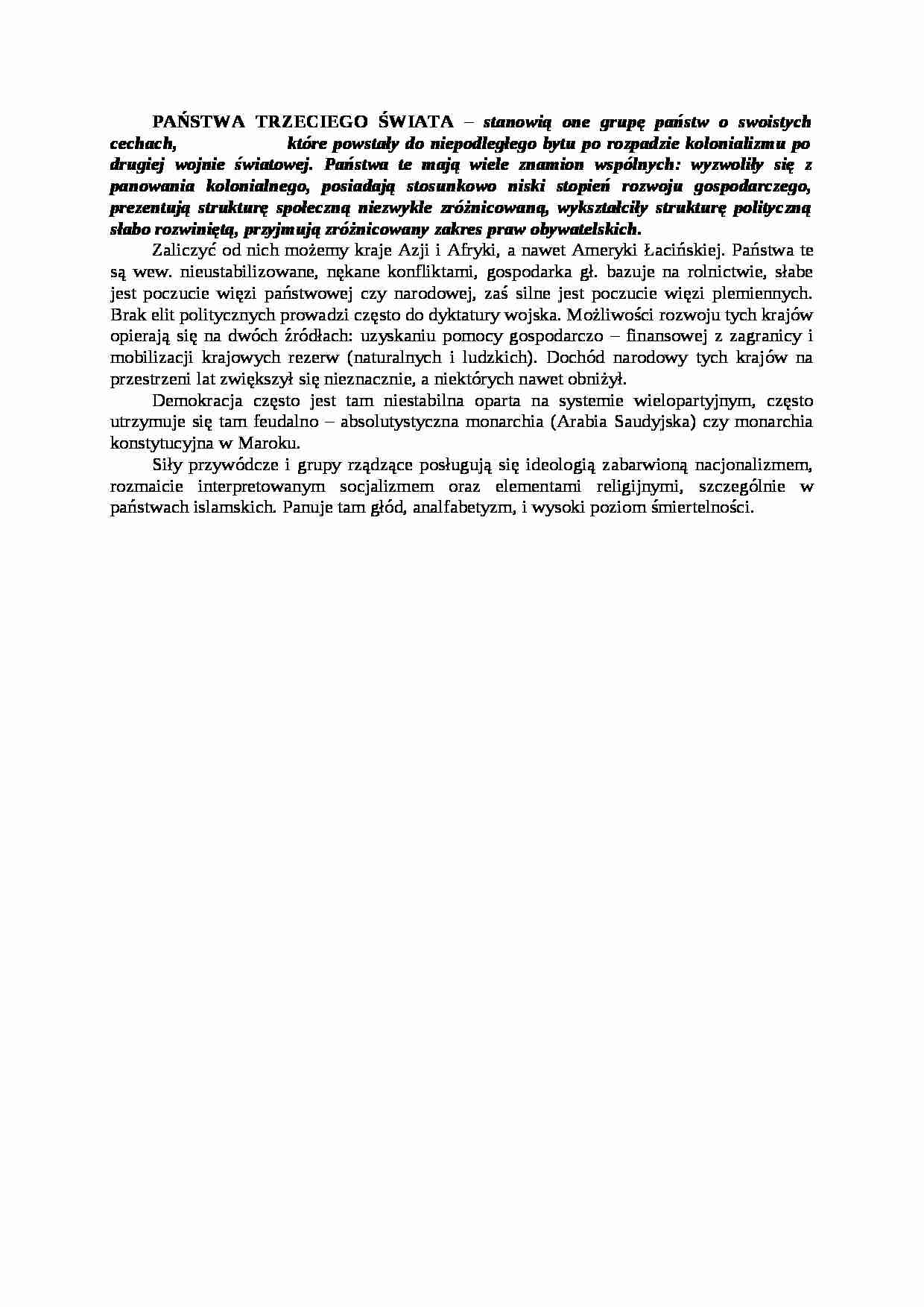 Państwa trzeciego świata - strona 1