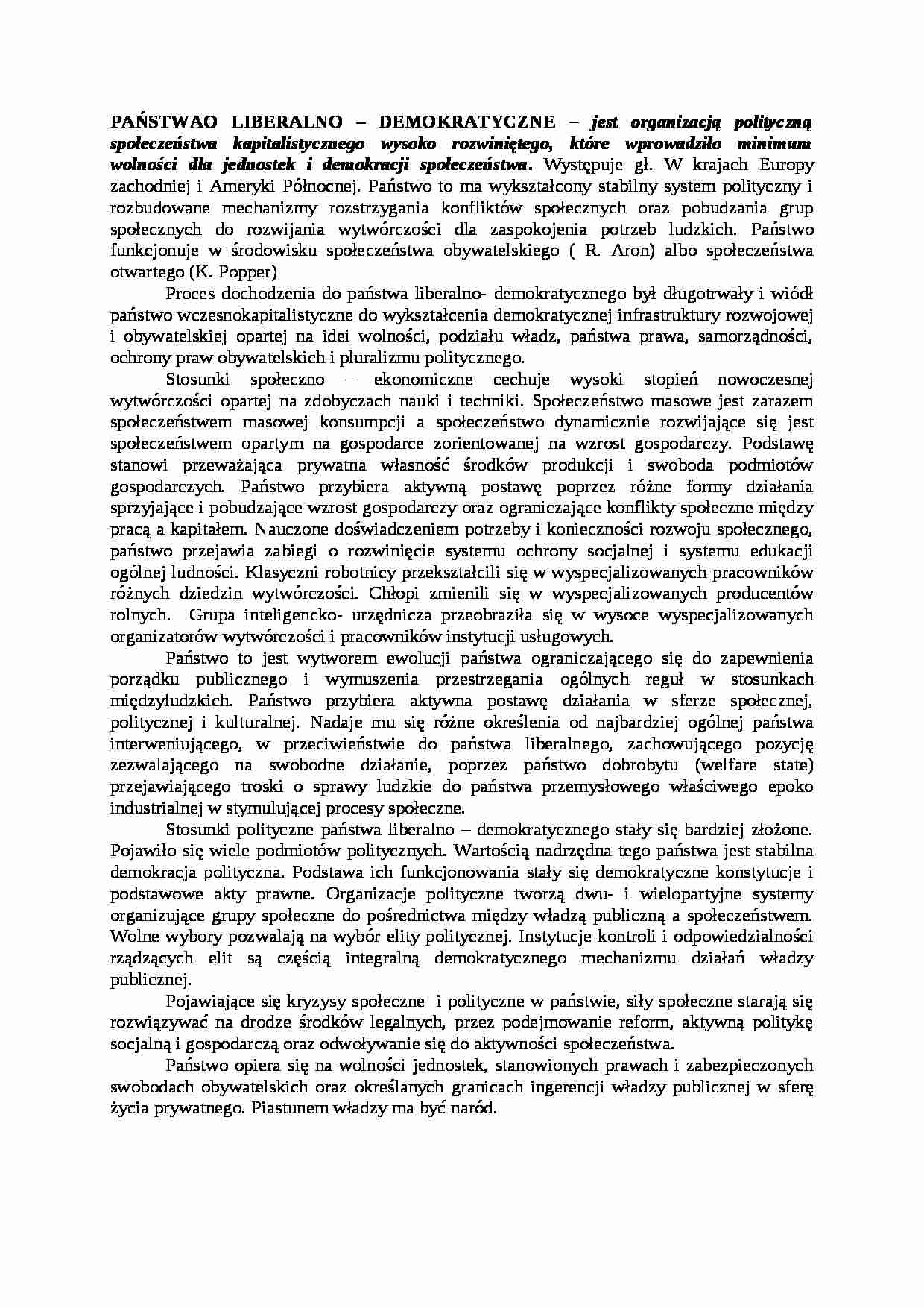 Państwa liberalno-demokratyczne - strona 1