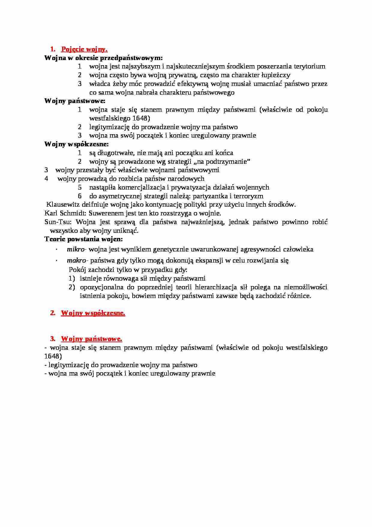 Pojęcie i okresy wojny - strona 1