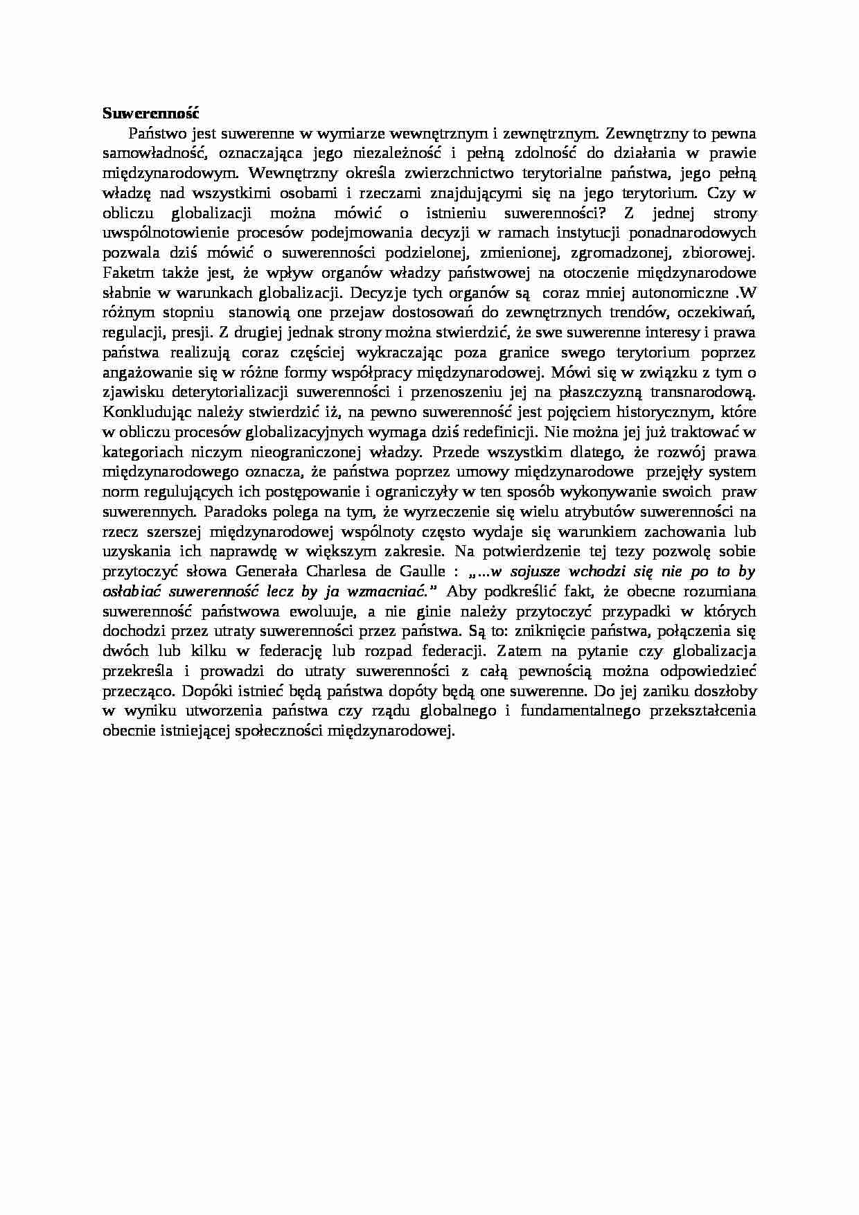 Suwerenność - pojęcie suwerenności - strona 1