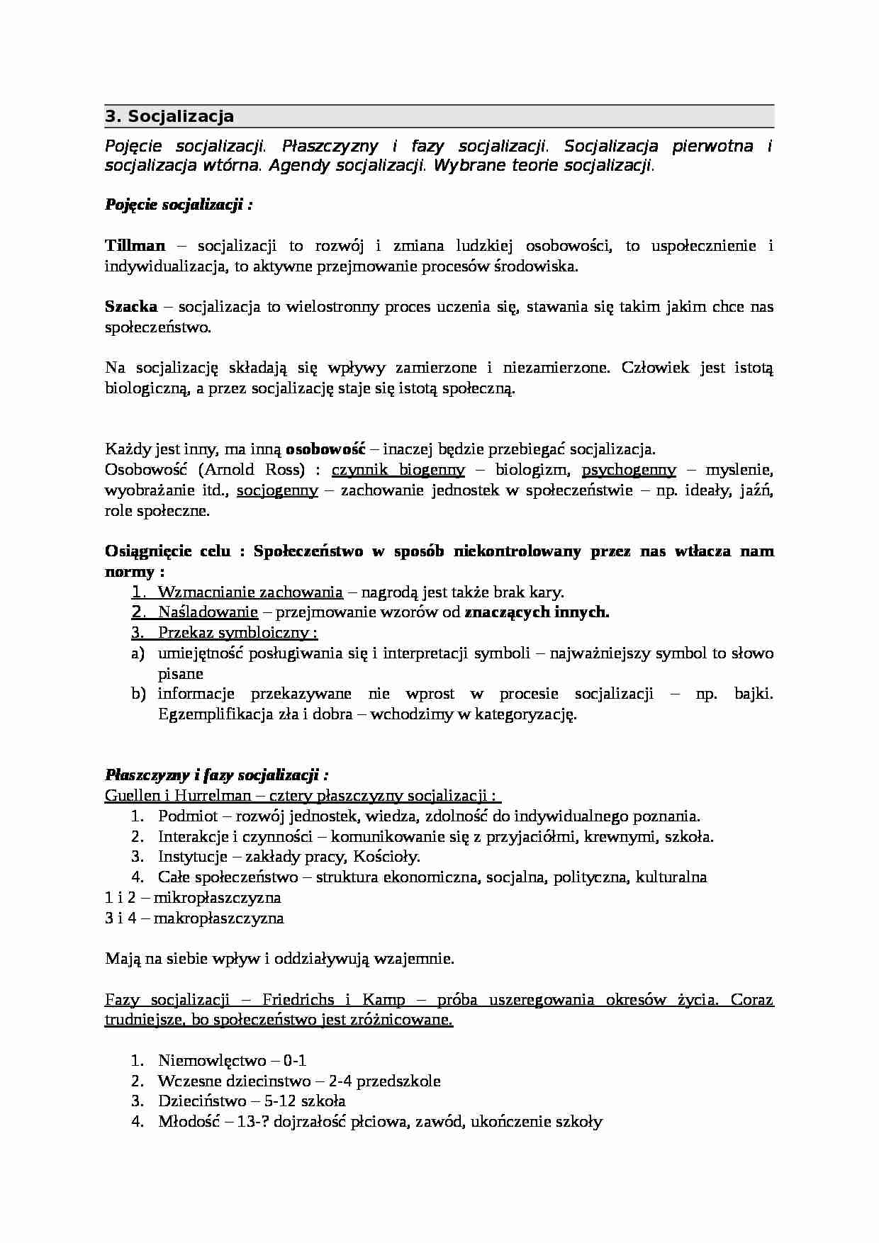 Socjalizacja - Typy biograficzne ludzi - strona 1