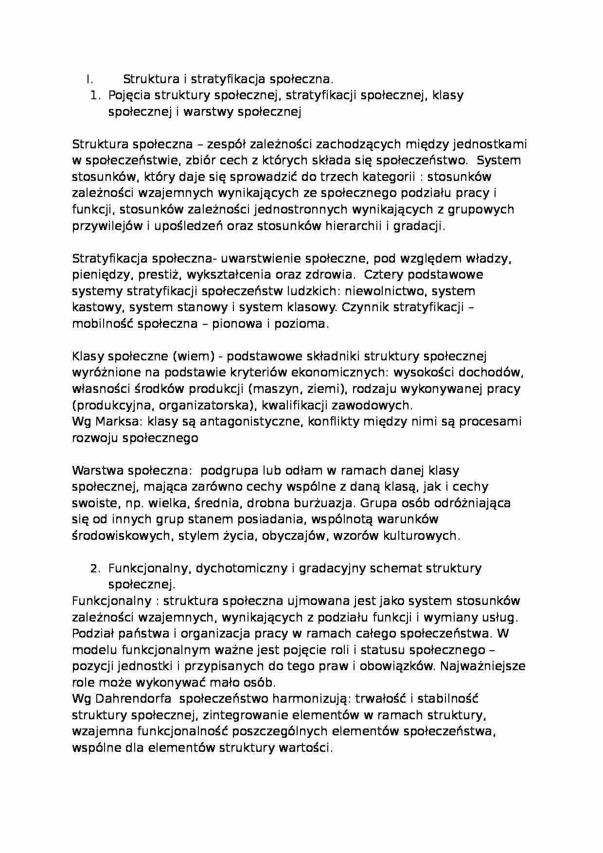Struktura i stratyfikacja społeczna - strona 1