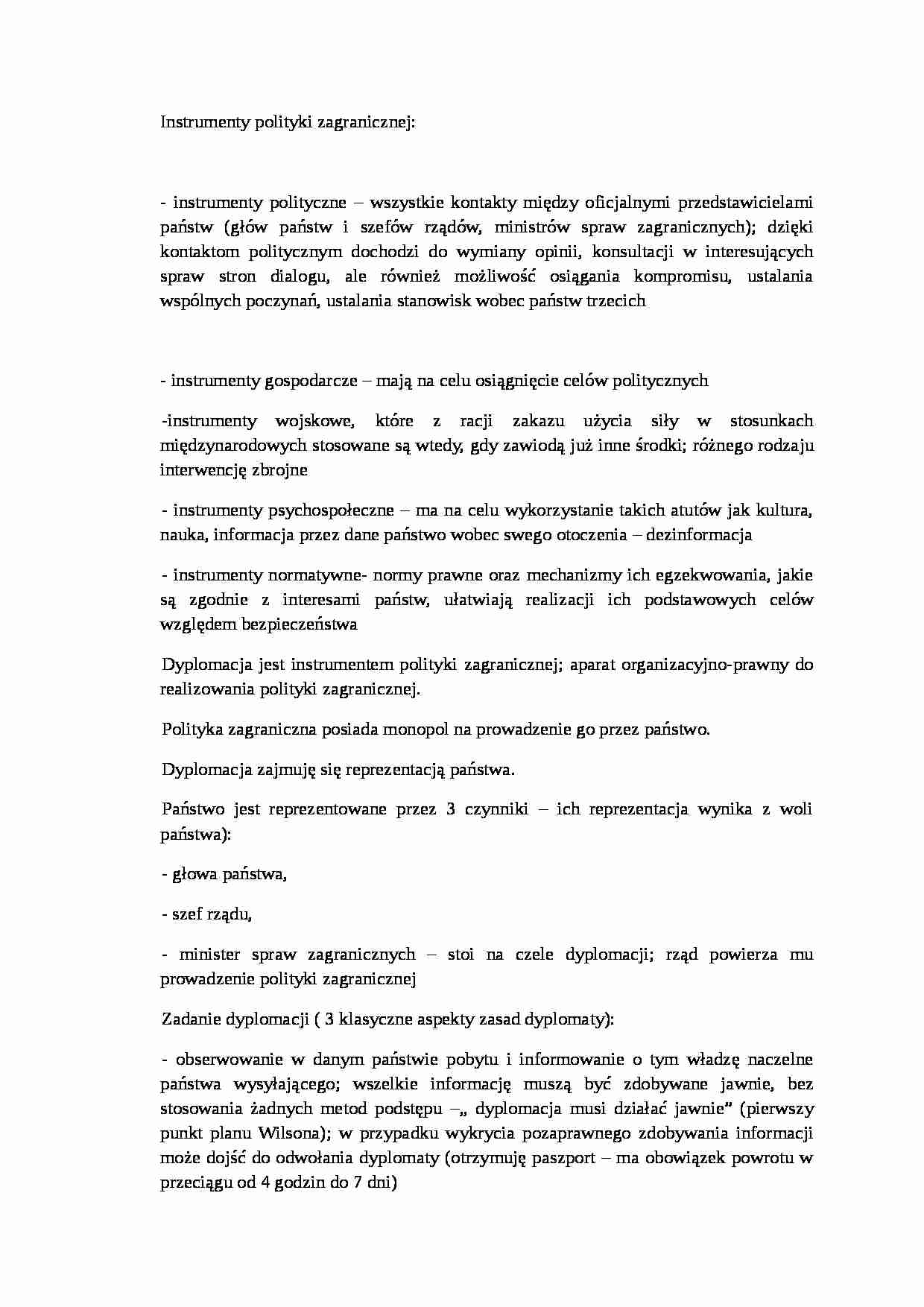 Instrumenty polityki zagranicznej - strona 1