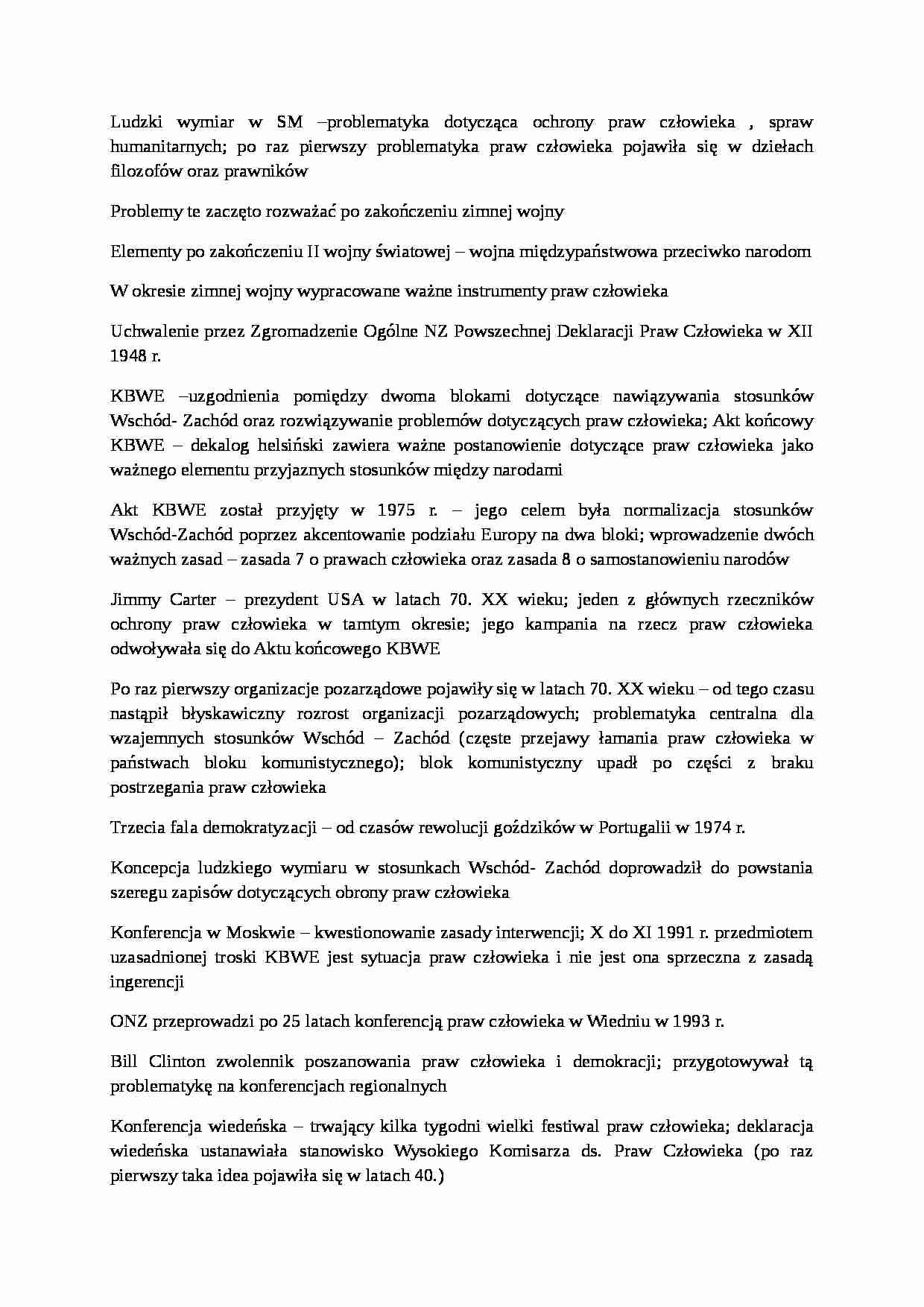 Ludzki wymiar w stosunkach międzynarodowych - strona 1