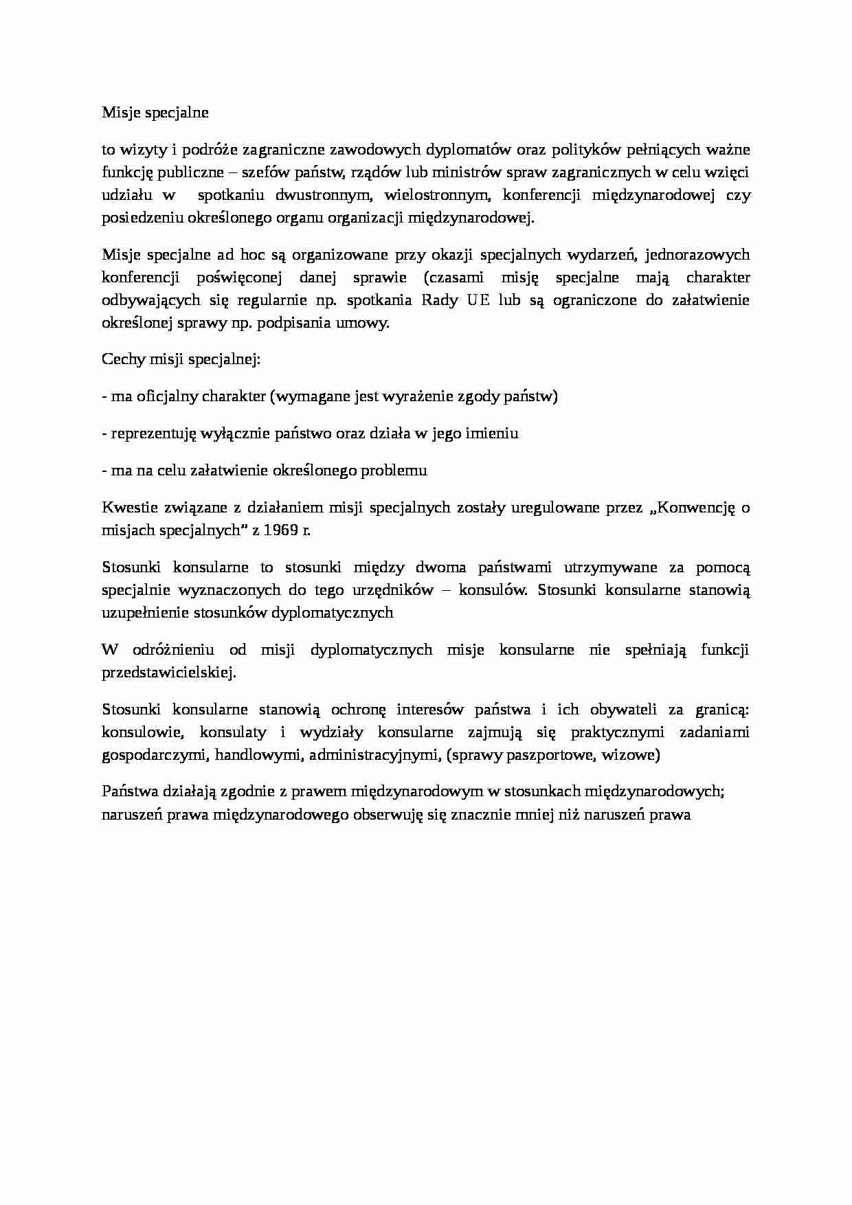 Misje specjalne i ich cele - strona 1