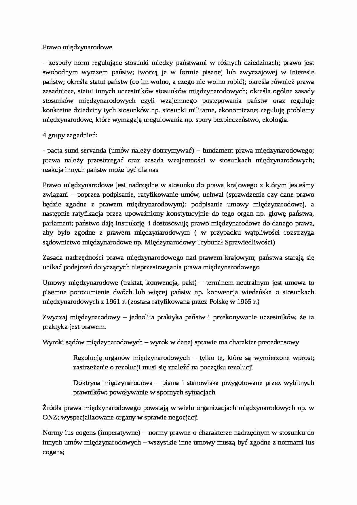 Prawo międzynarodowe - wykład - strona 1