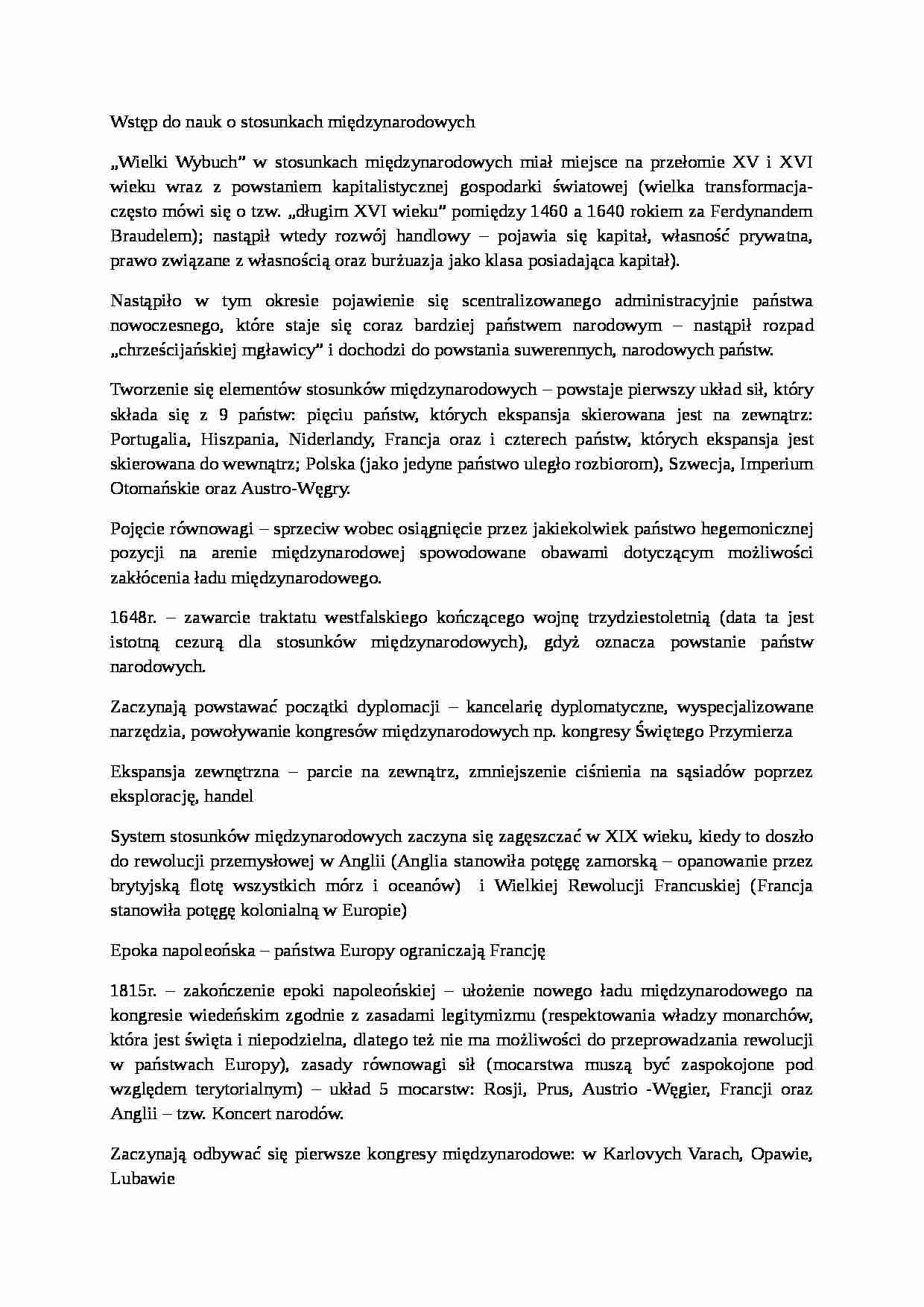 Wstęp do nauk o stosunkach międzynarodowych - strona 1