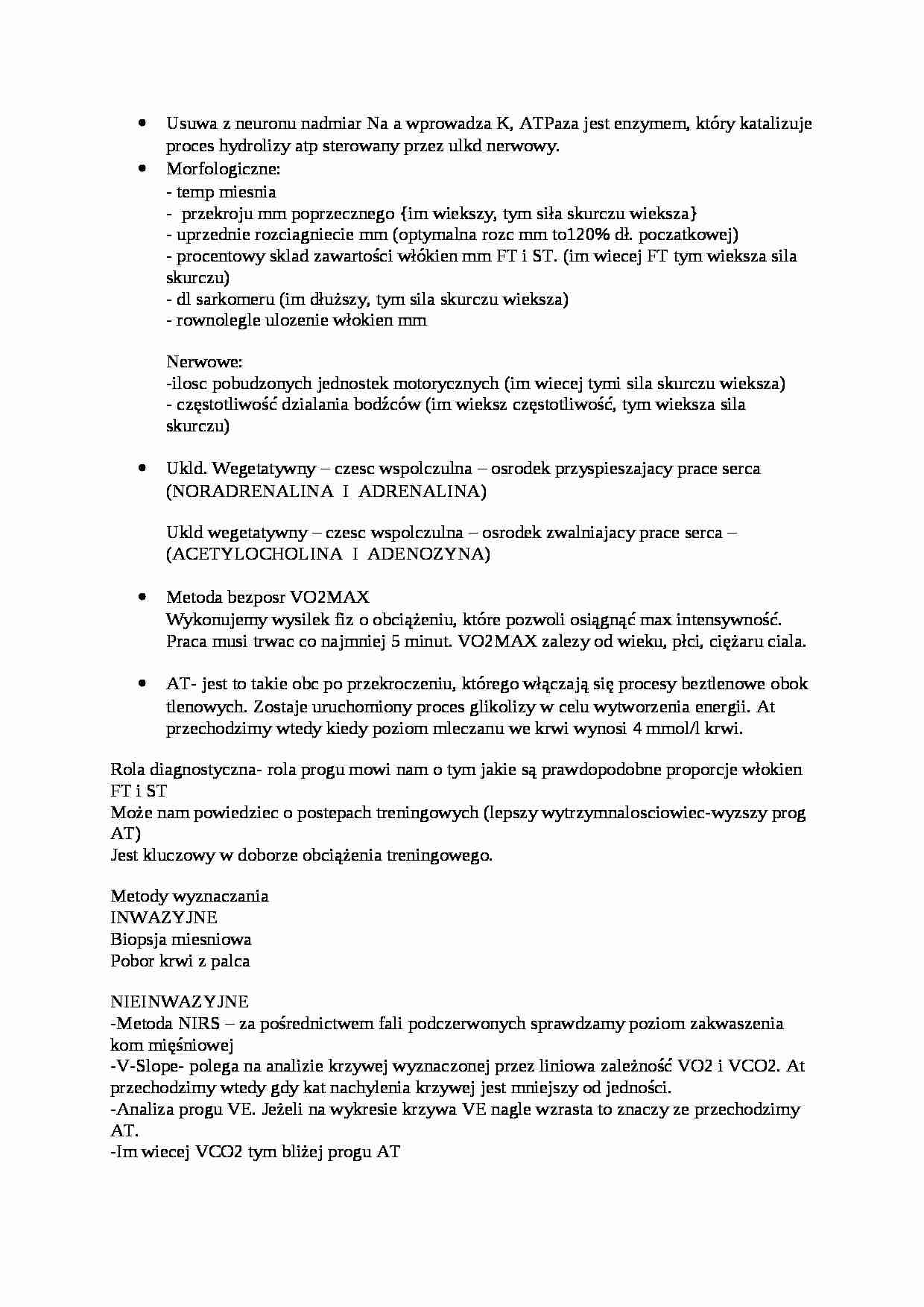 Pytania na egzamin - Termoregulacja - strona 1