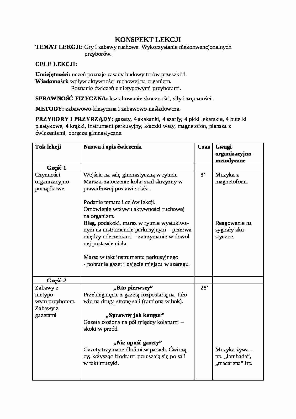 Wykorzystanie niekonwencjonalnych przyborów - strona 1