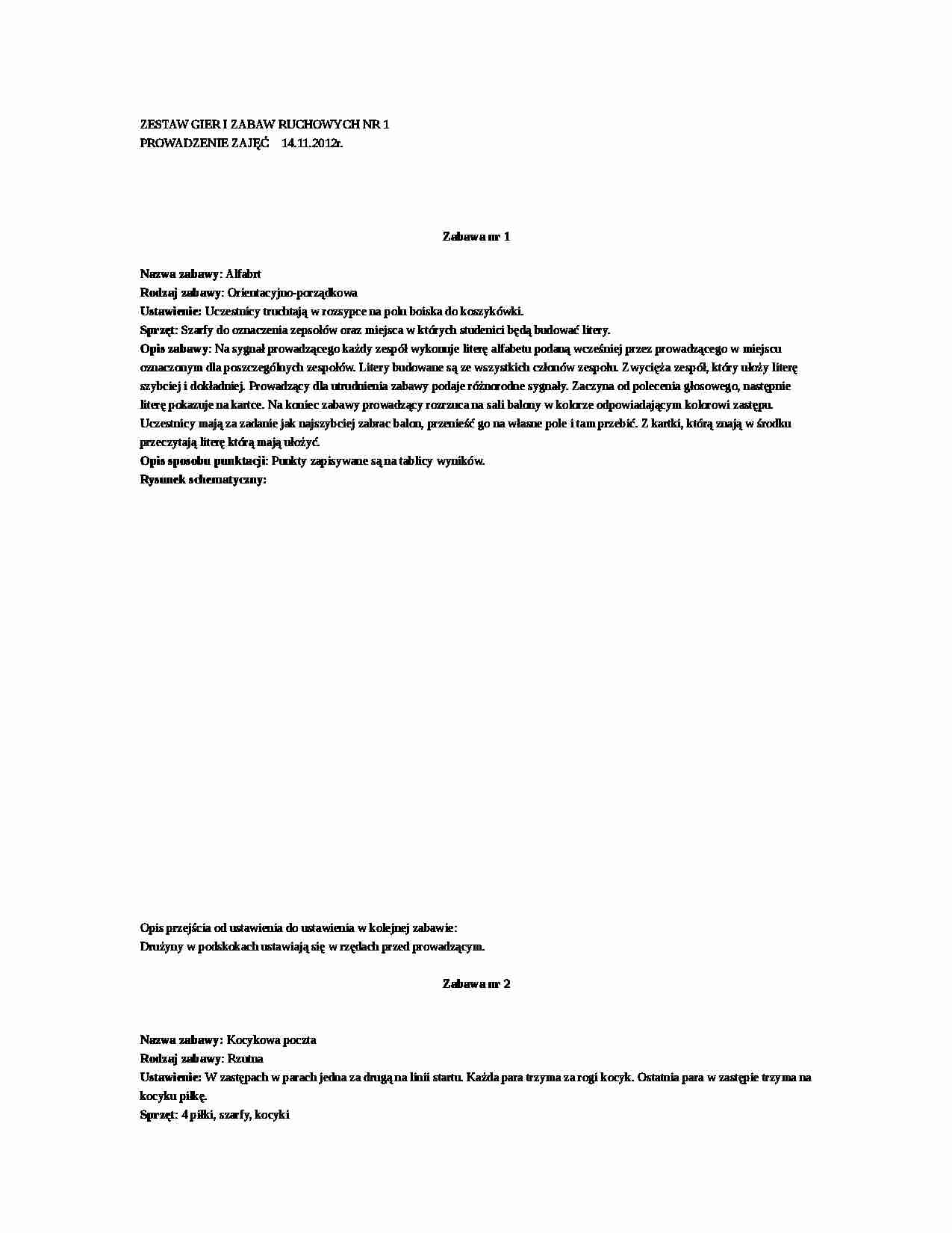 Zestaw zabaw i gier ruchowych - strona 1