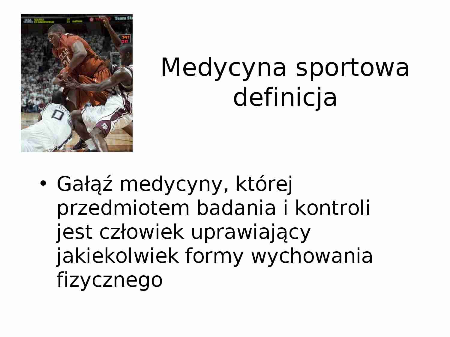 Medycyna sportowa - prezentacja - strona 1