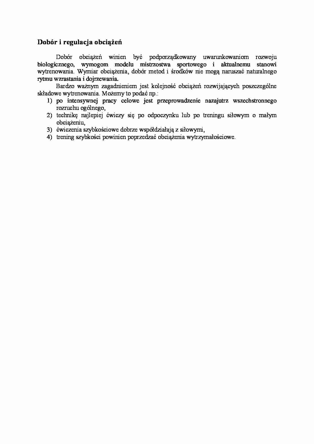 Dobór i regulacja obciążeń - strona 1