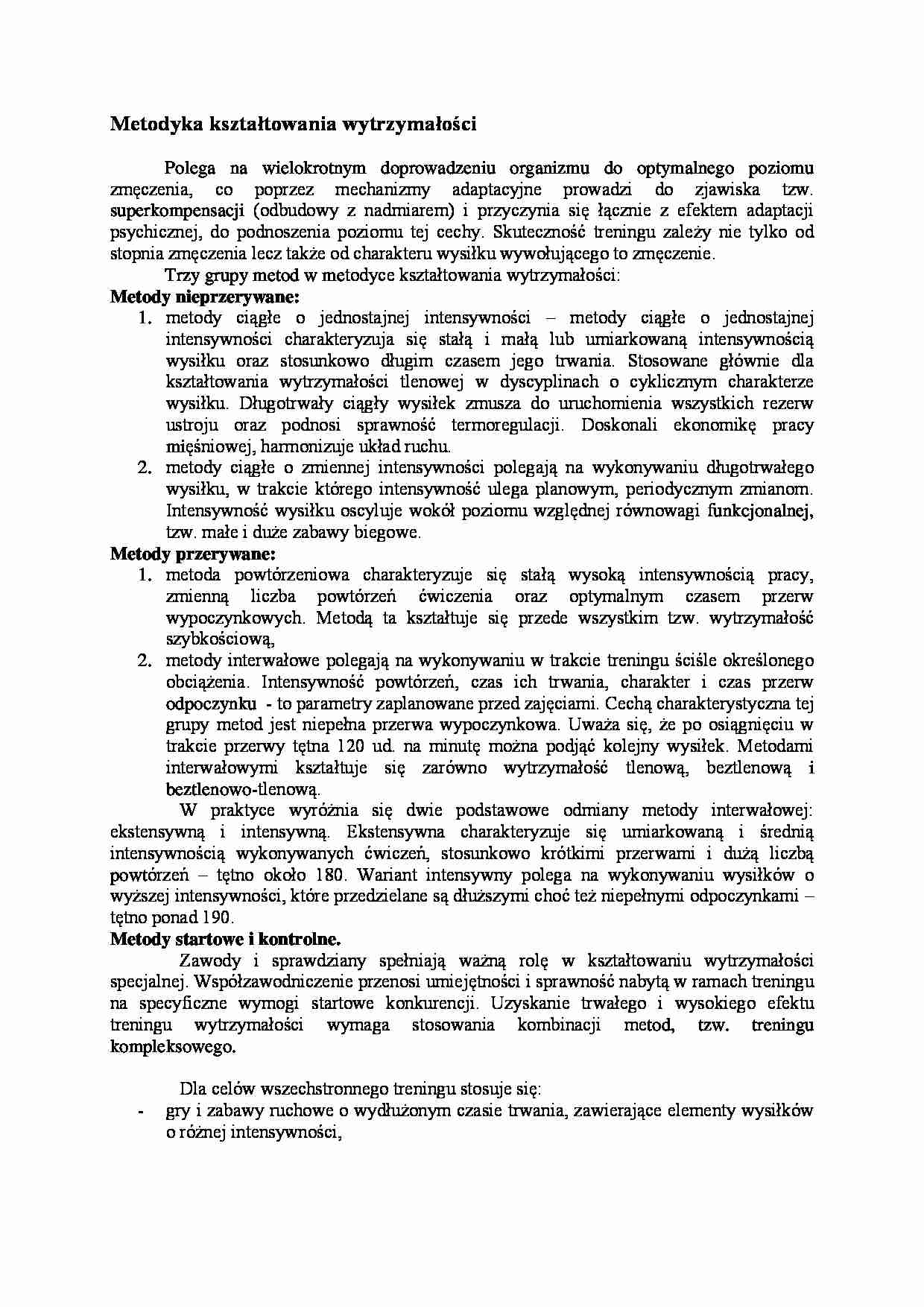 Metodyka kształtowania wytrzymałości - strona 1