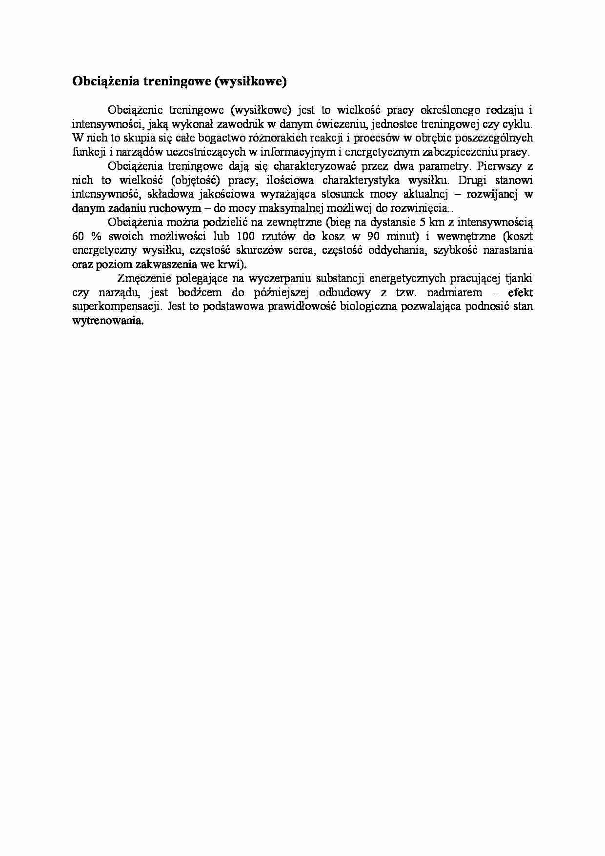 Obciążenia treningowe - wysiłkowe - strona 1