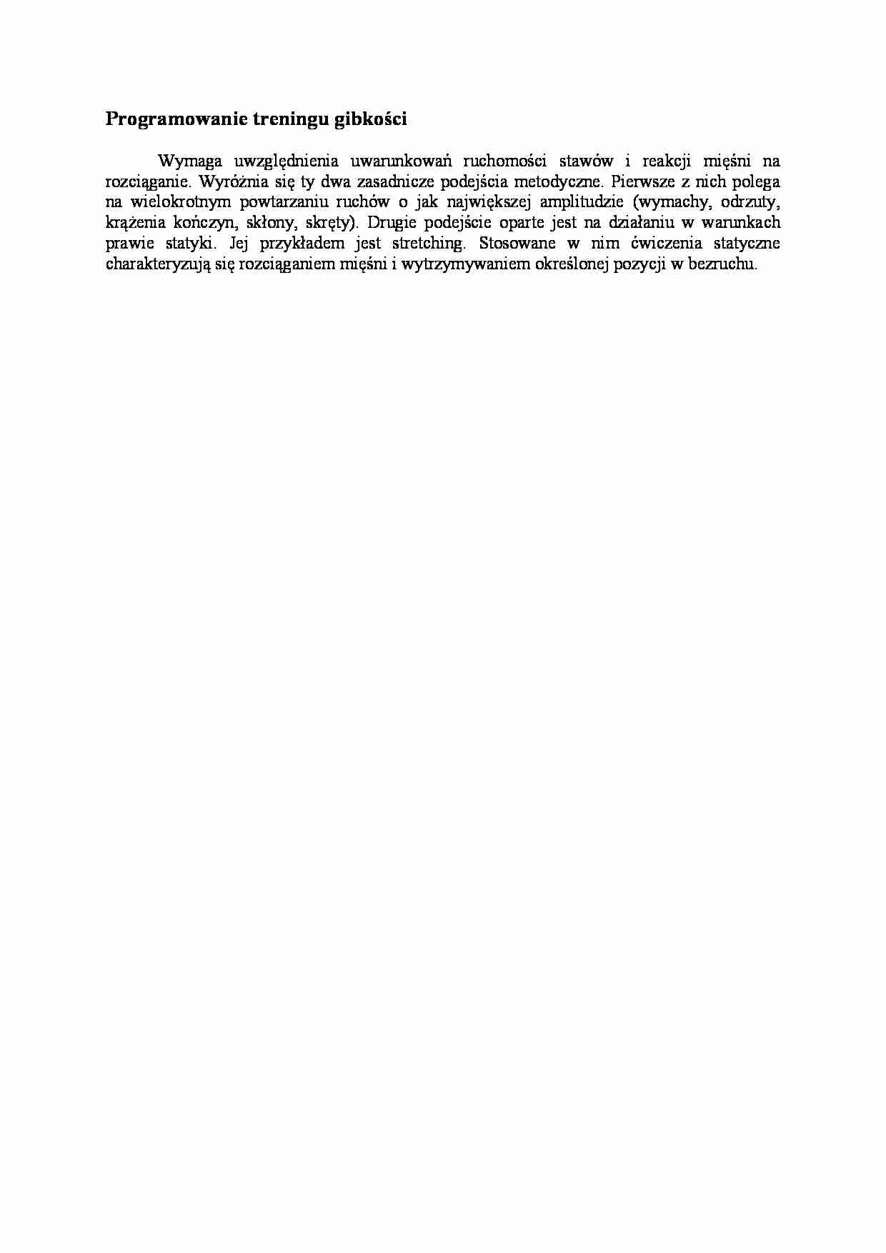 Programowanie treningu gibkości - strona 1