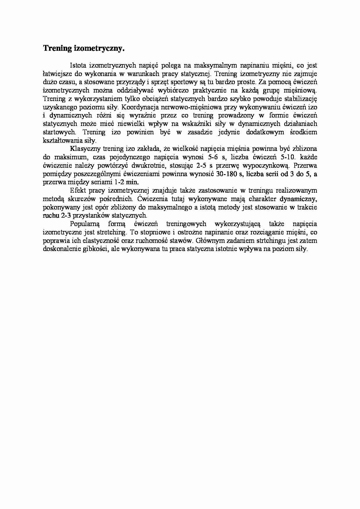 Trening izometryczny - wykład - strona 1