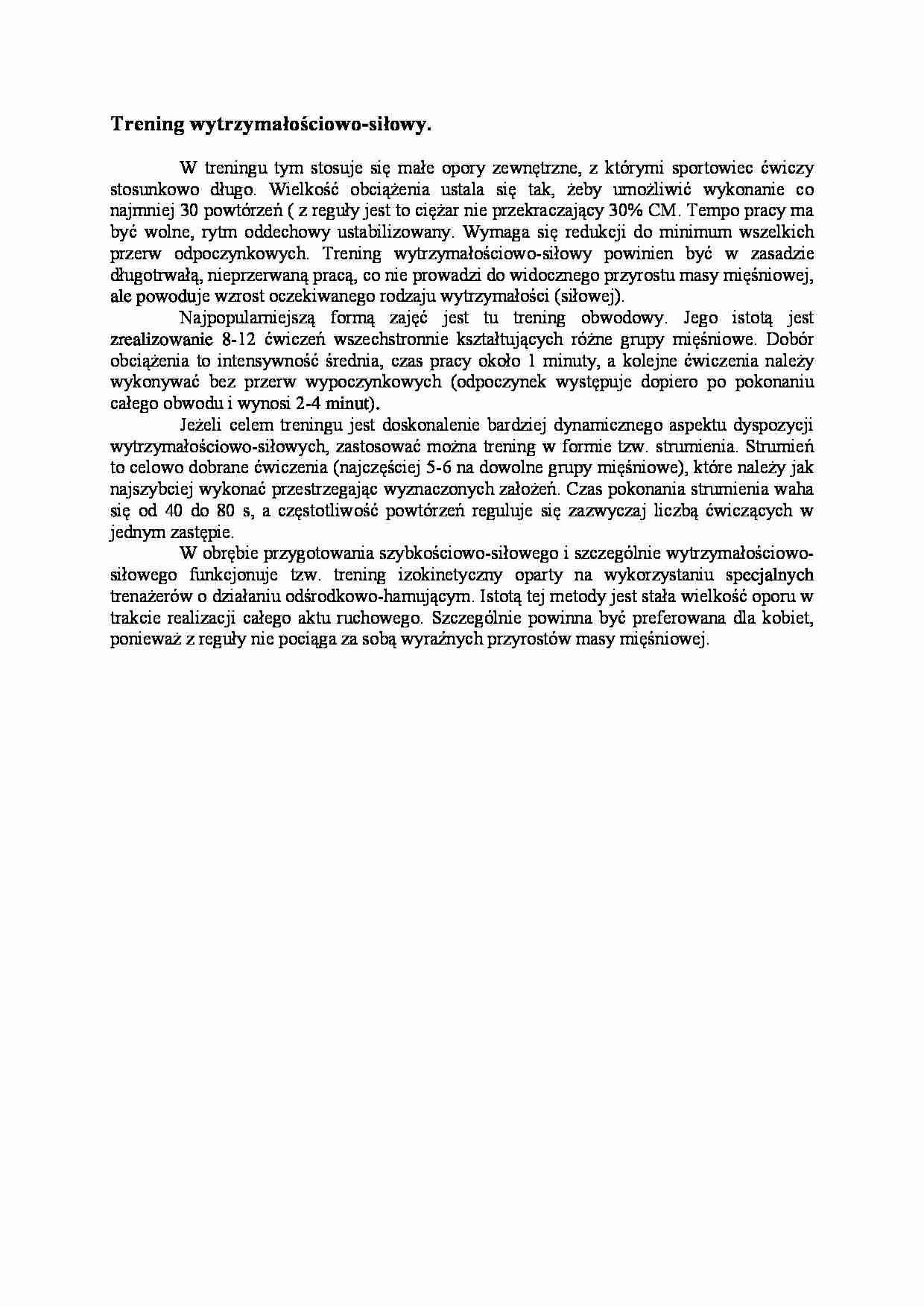 Trening wytrzymałościowo-siłowy - strona 1
