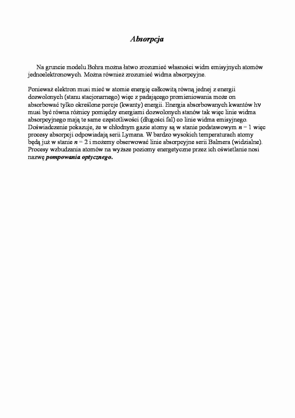 Absorpcja w fizyce - strona 1