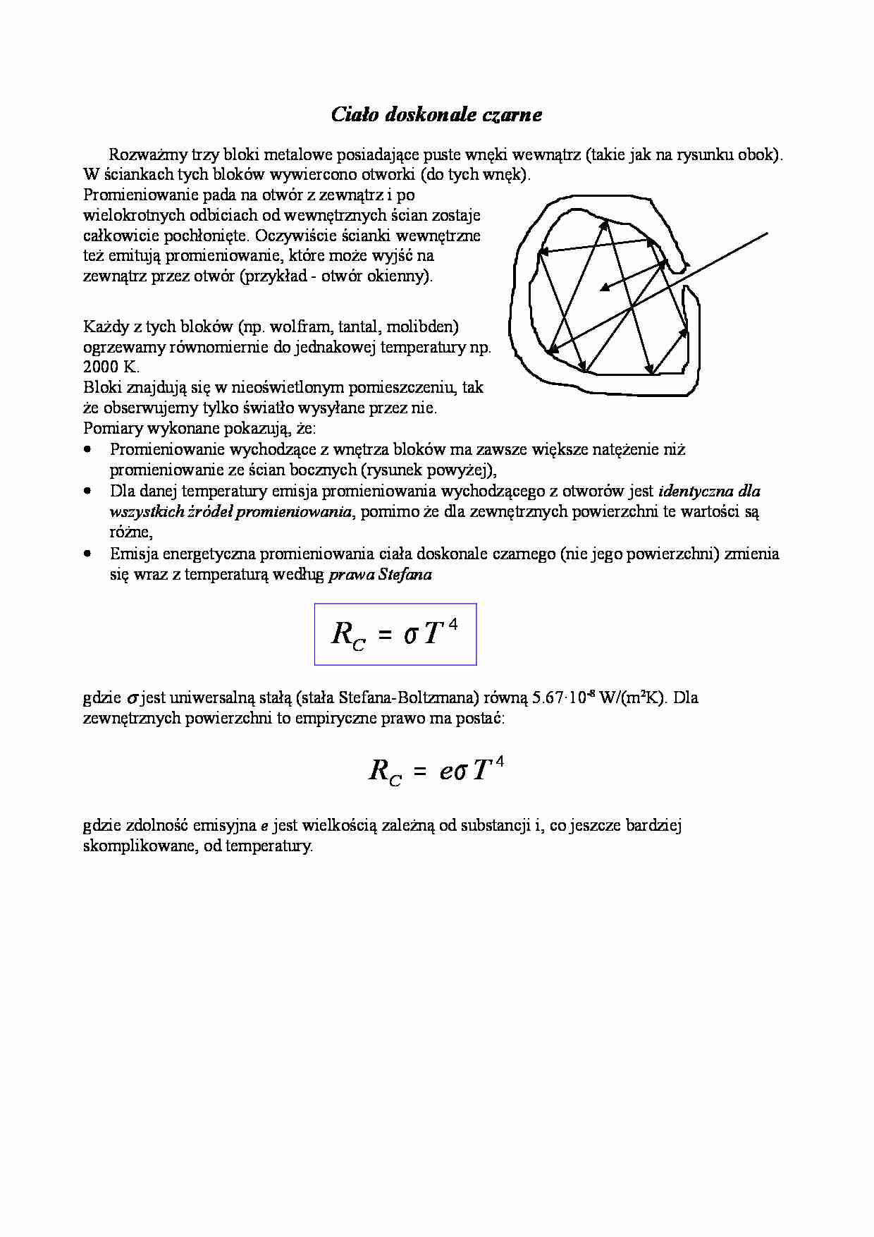 Ciało doskonale czarne - Emisja promieniowania - strona 1