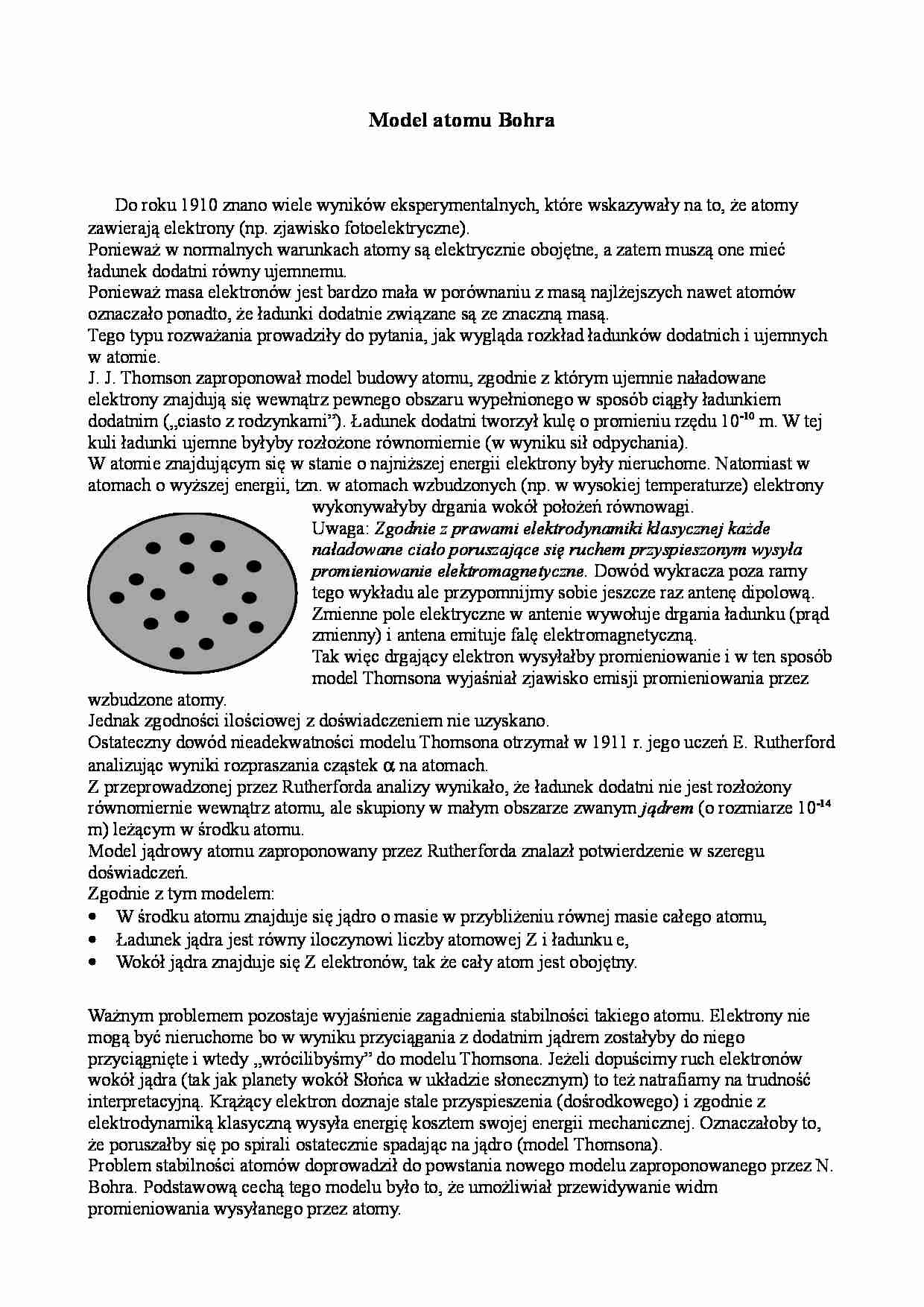 Model atomu Bohra - Elektron - strona 1