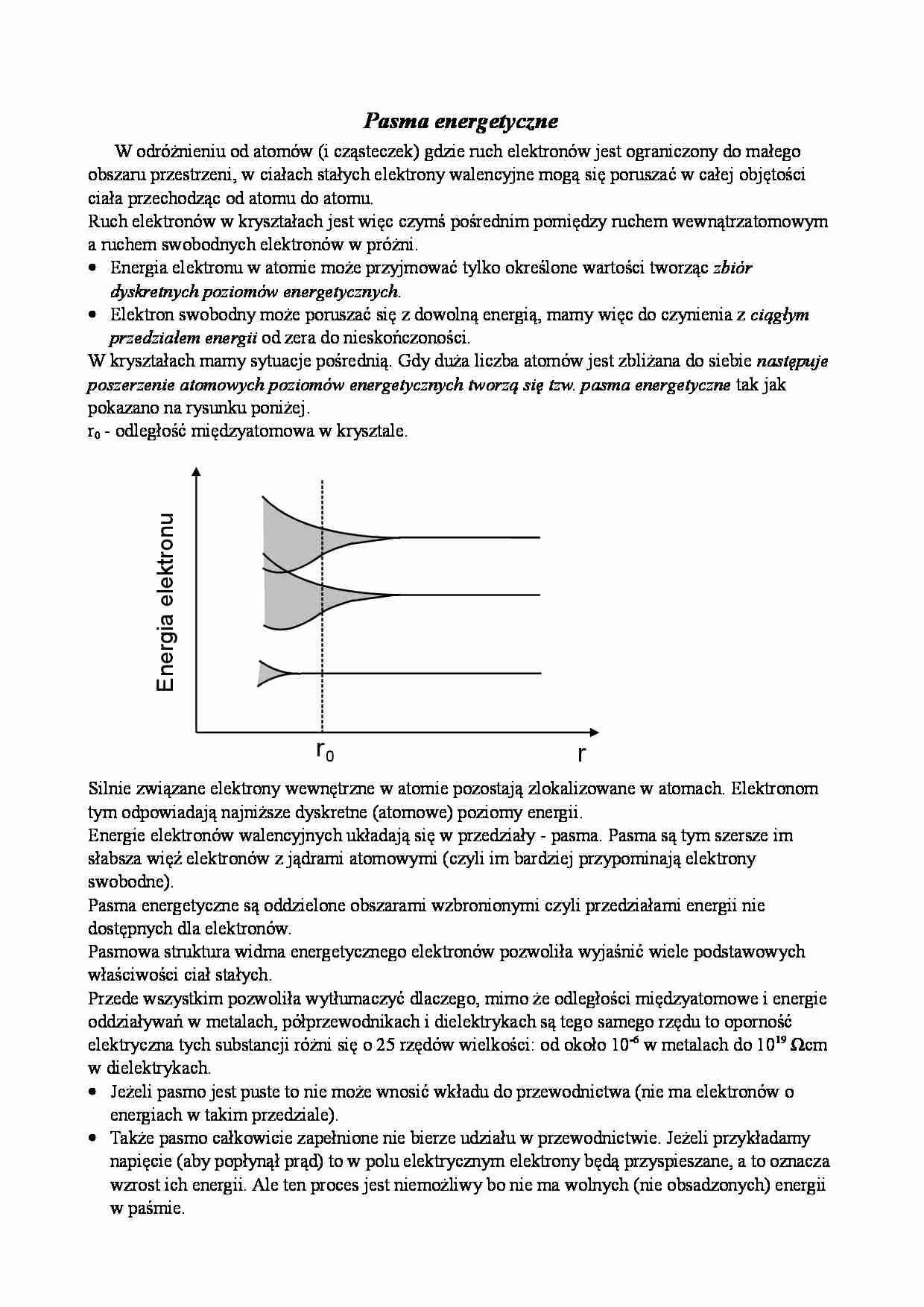 Fizyka - pasma energetyczne - strona 1
