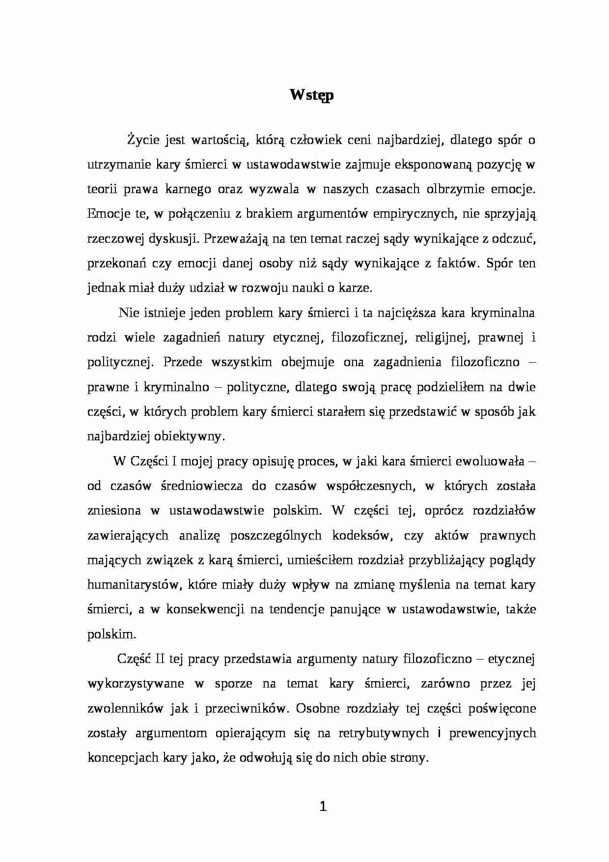 Kara śmierci w polskim prawie karnym - strona 1