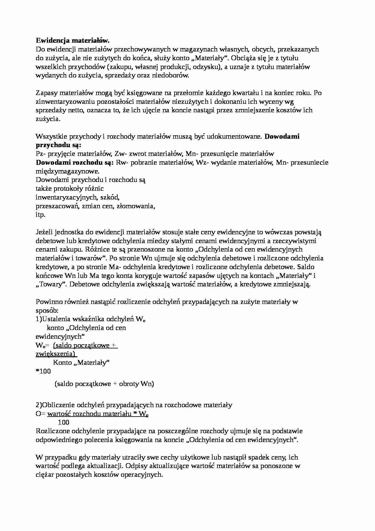 Ewidencja materiałów - strona 1