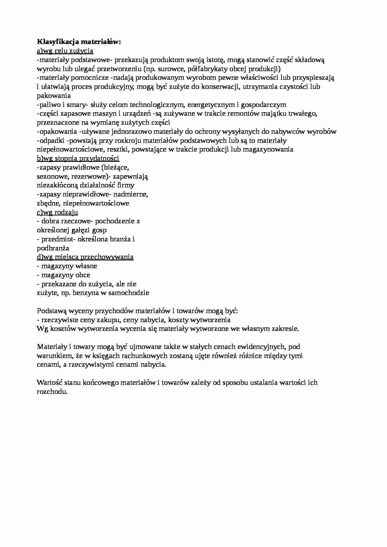 Klasyfikacja materiałów - strona 1