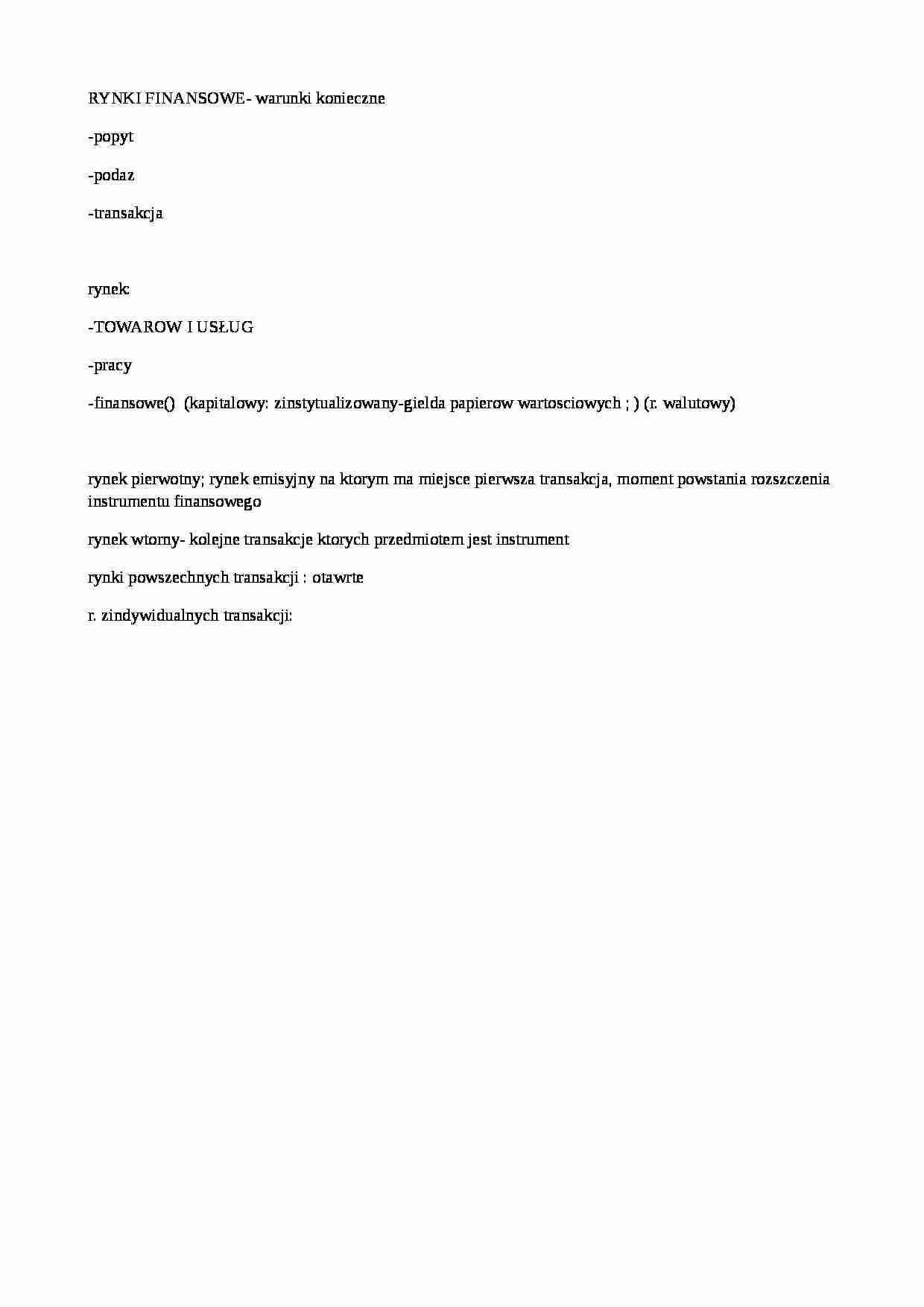 Rodzaje rynków - strona 1