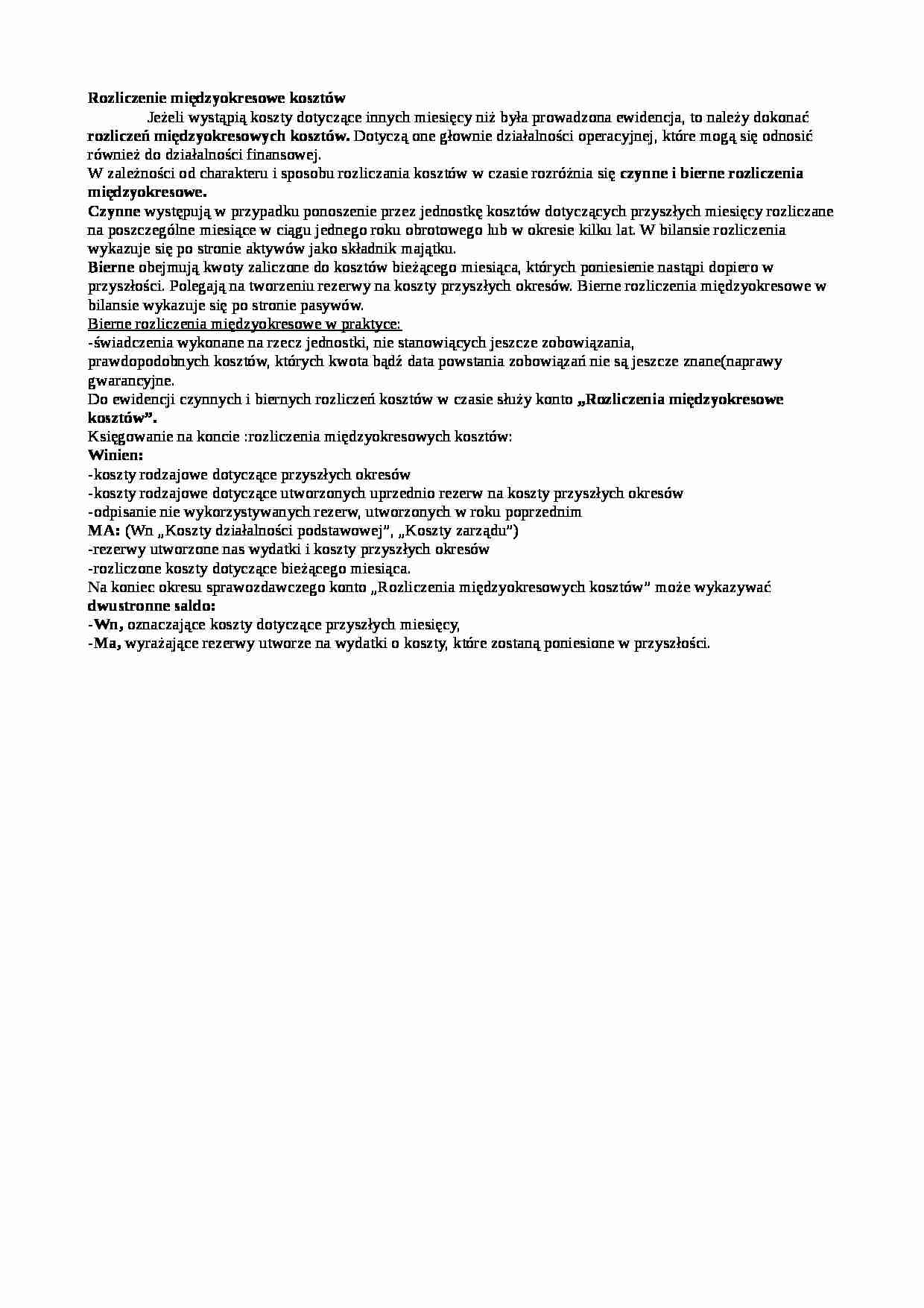 Rozliczenie międzyokresowe kosztów - strona 1