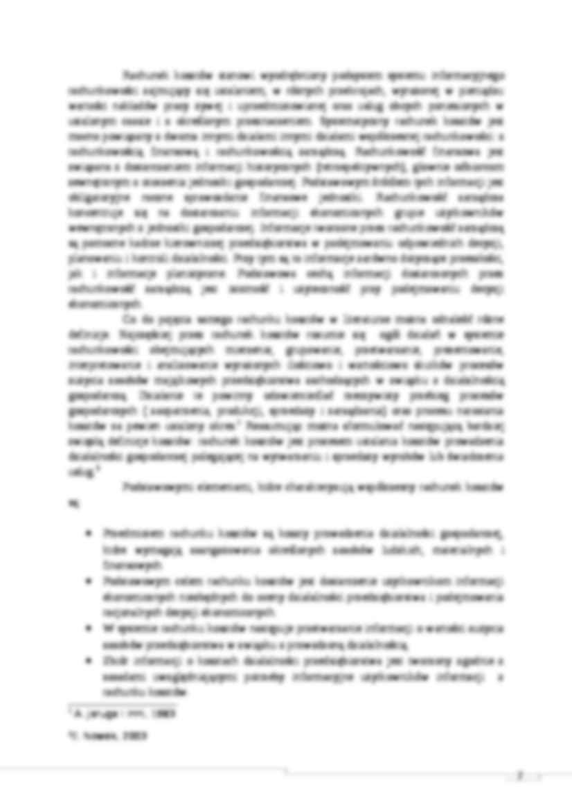 Zróżnicowanie modelowe rachunku kosztów - strona 2