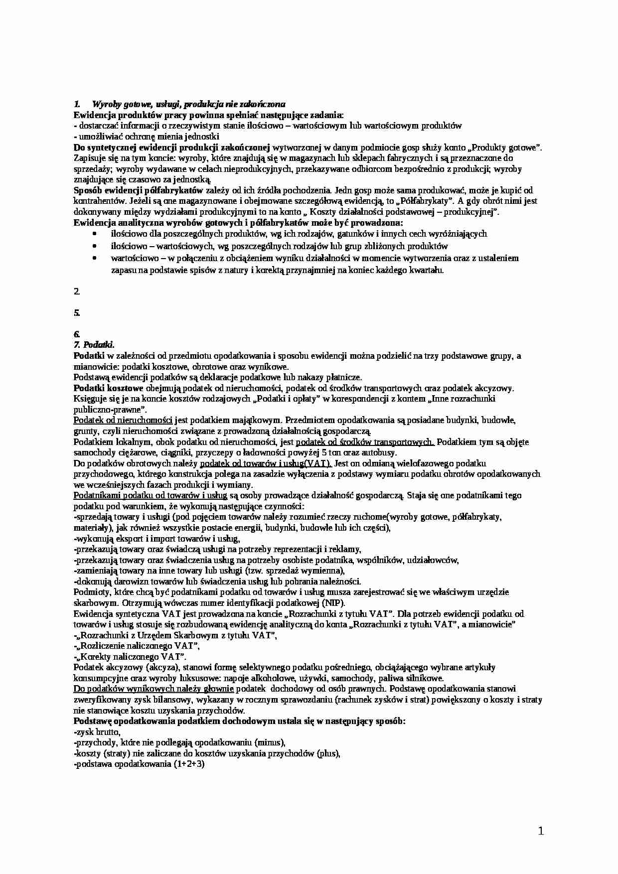 Podatki - Ewidencja produktów pracy - strona 1