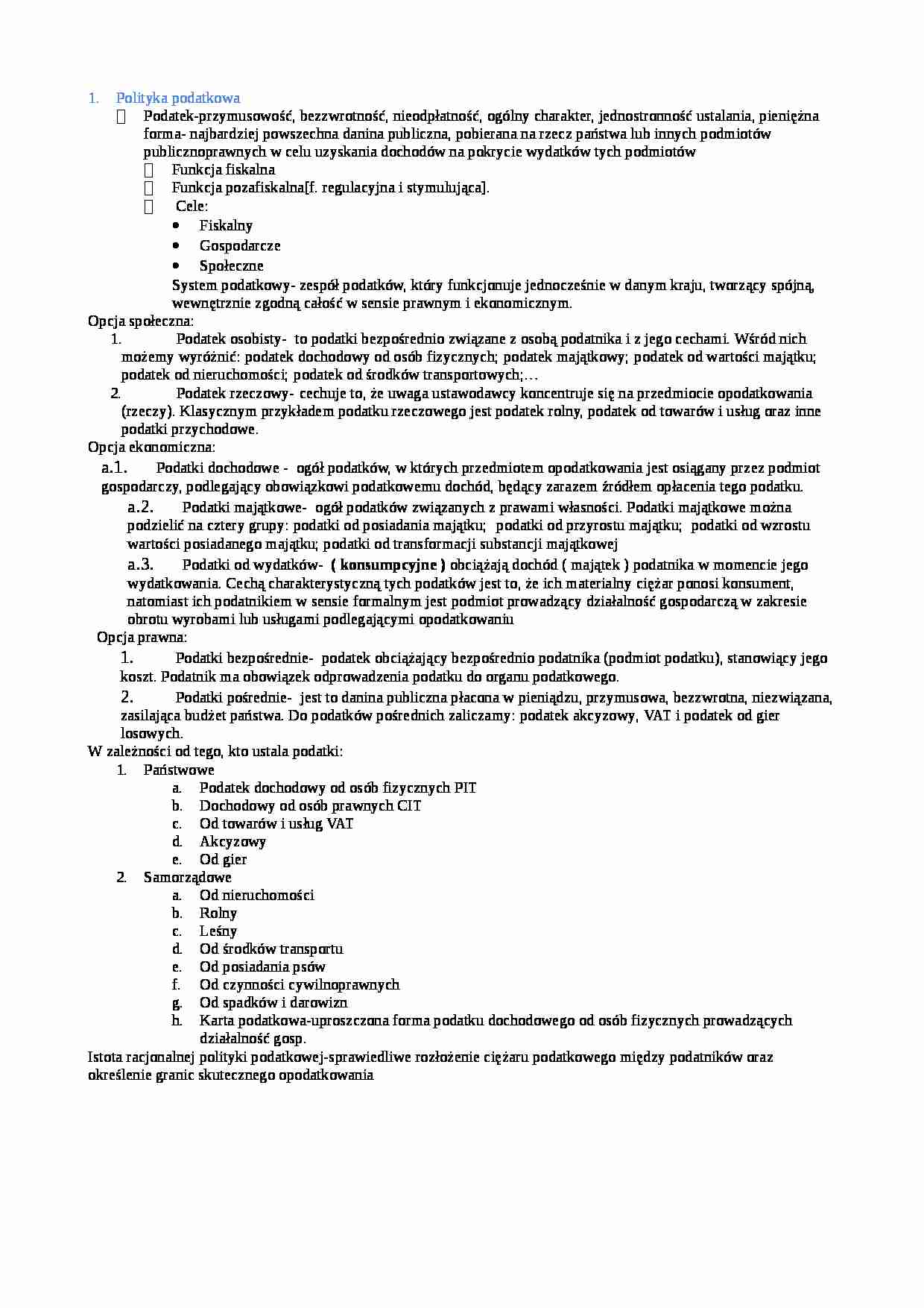 Polityka podatkowa - strona 1