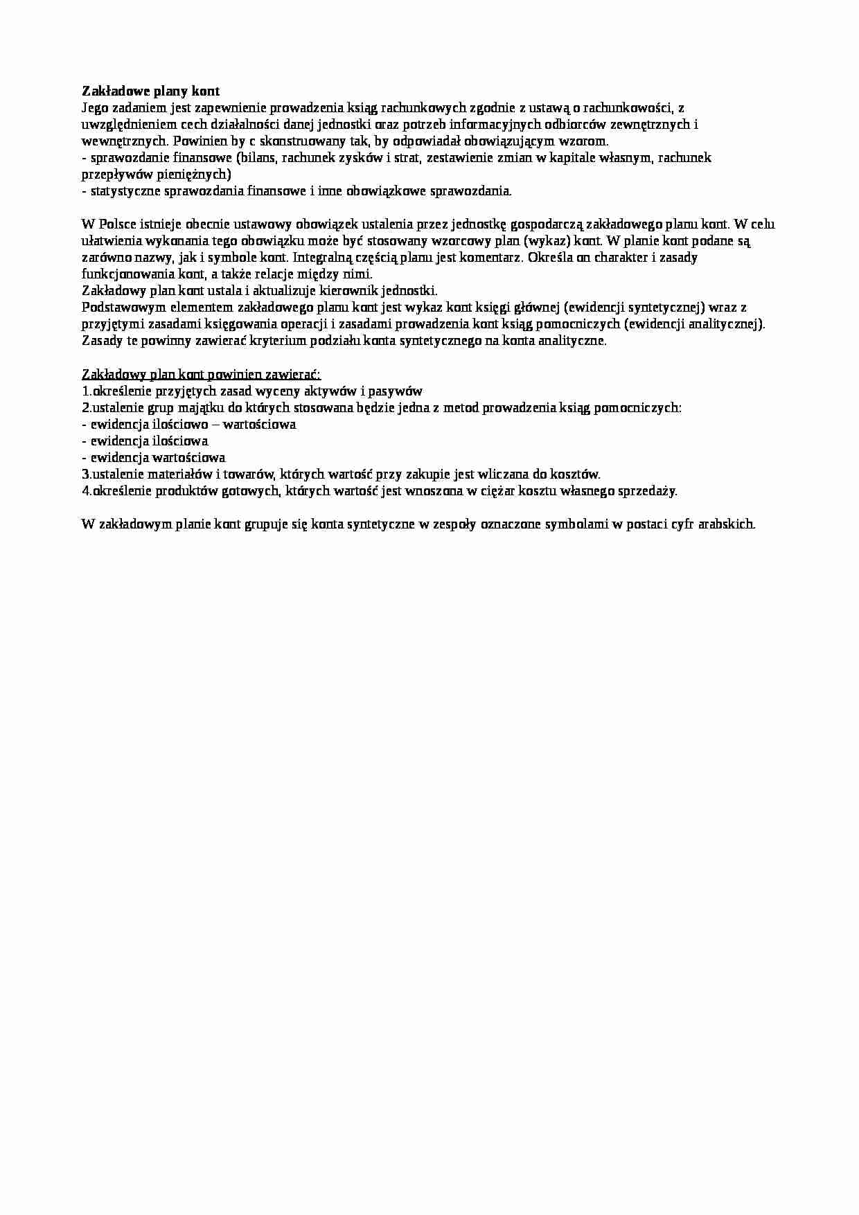 Zakładowe plany kont - strona 1