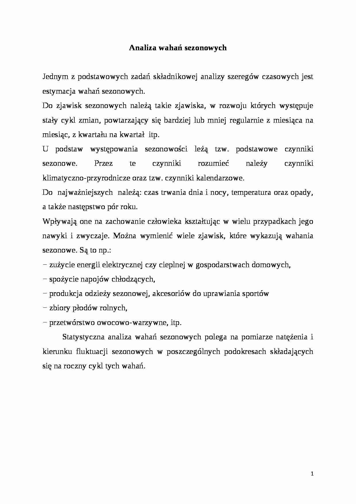 Analiza wahań sezonowych - strona 1