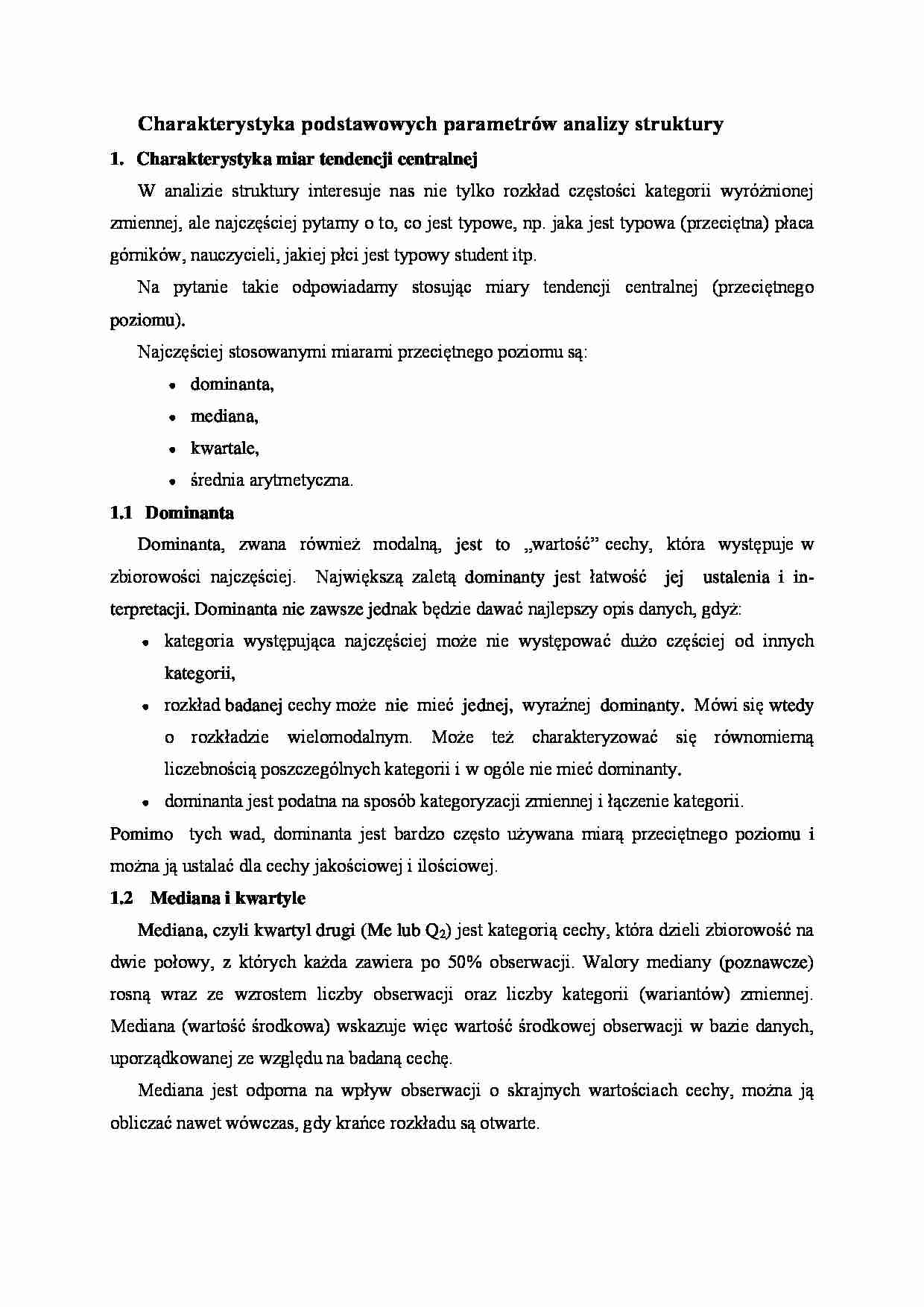 Charakterystyka podstawowych parametrów analizy struktury - strona 1