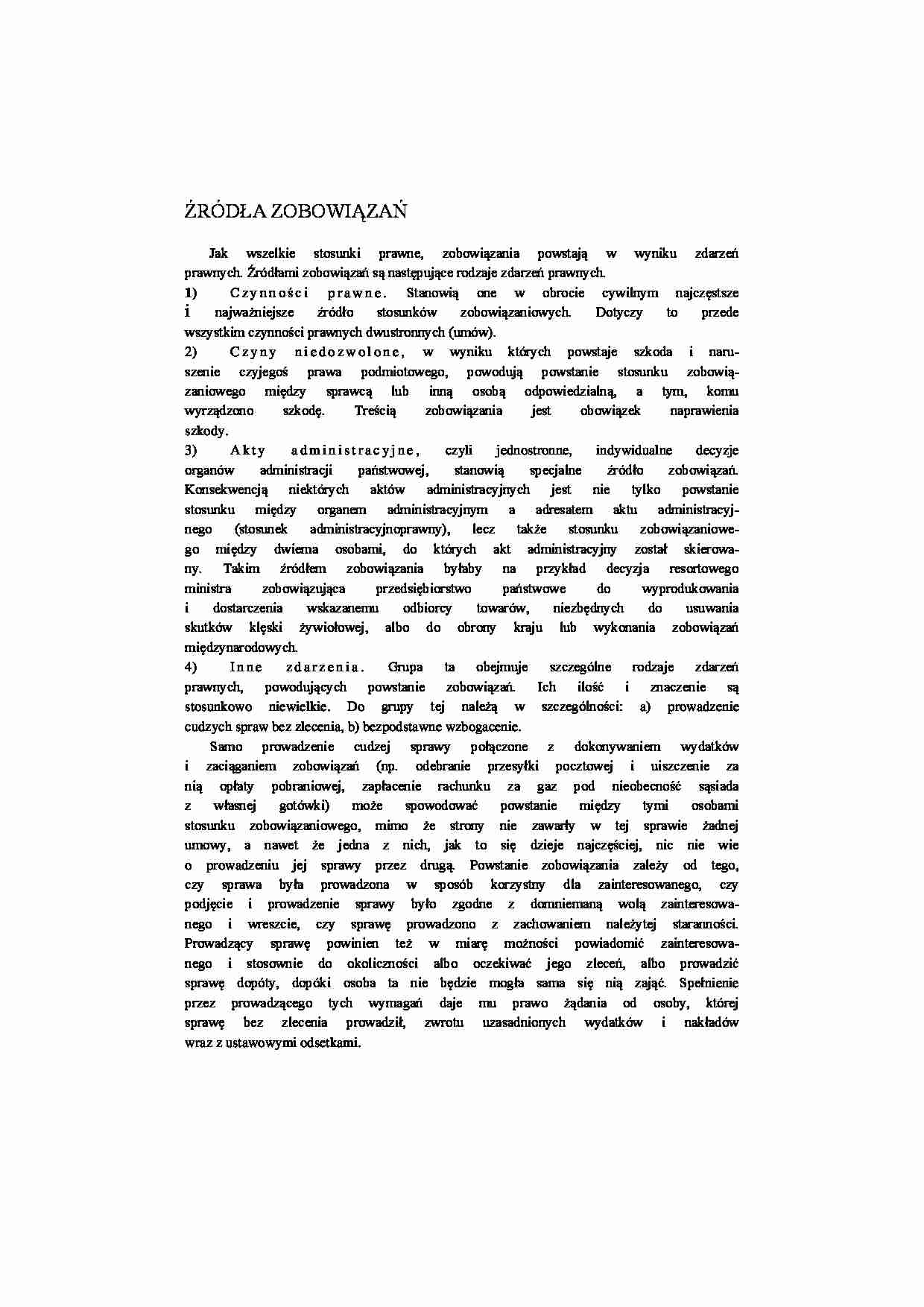 Źródła zobowiązań - omówienie - strona 1