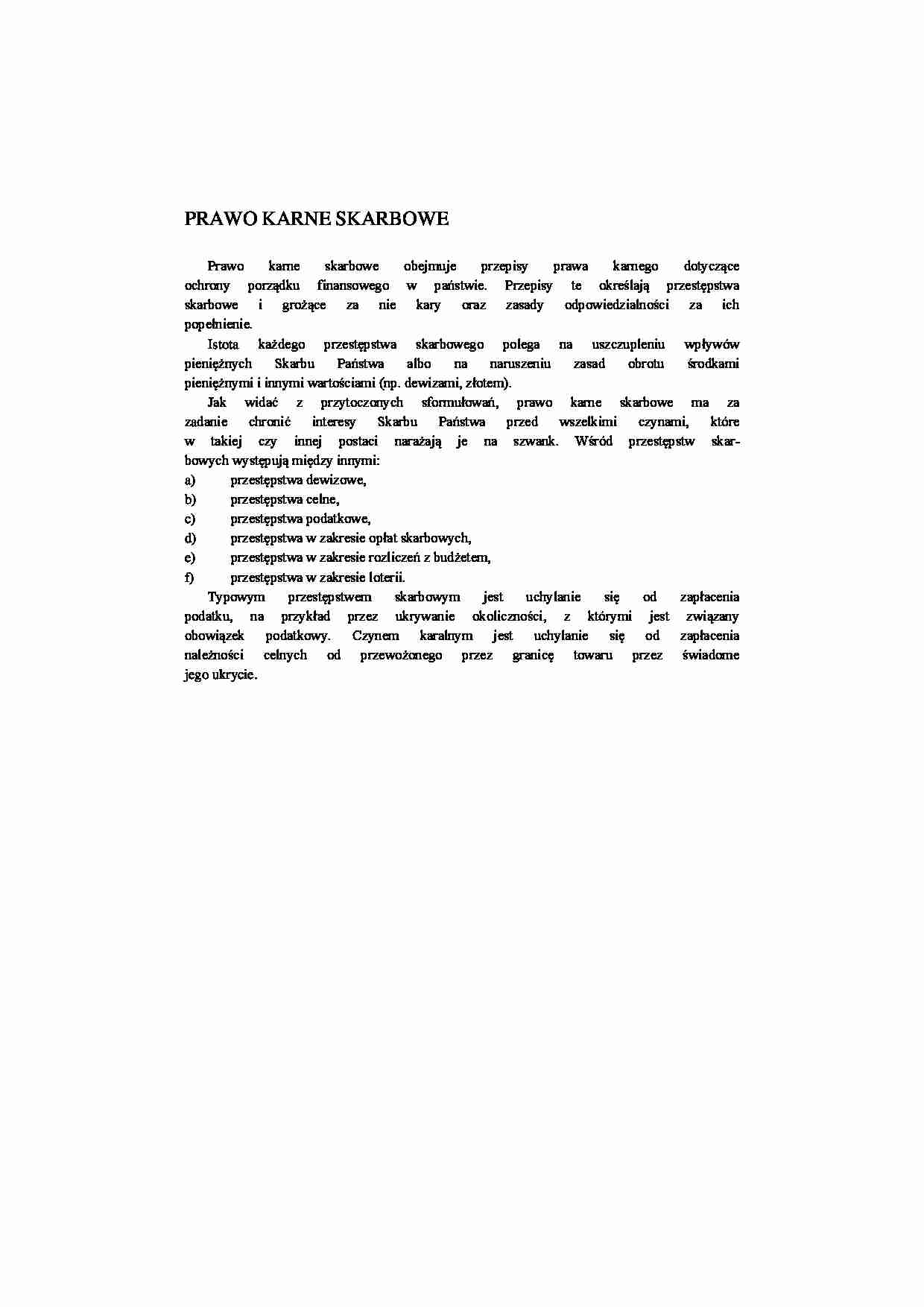 Prawo karne skarbowe - Kary zasadnicze - strona 1