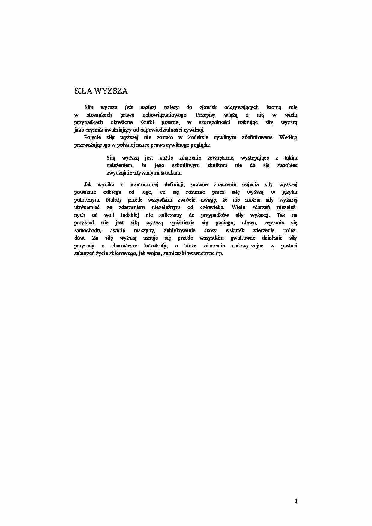 Siła wyższa - opracowanie - strona 1