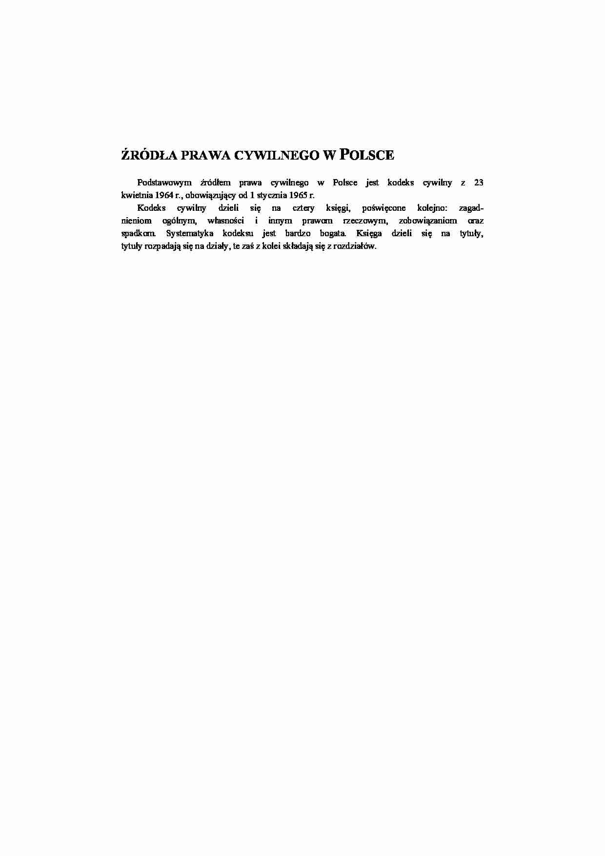Źródła prawa cywilnego w Polsce - strona 1