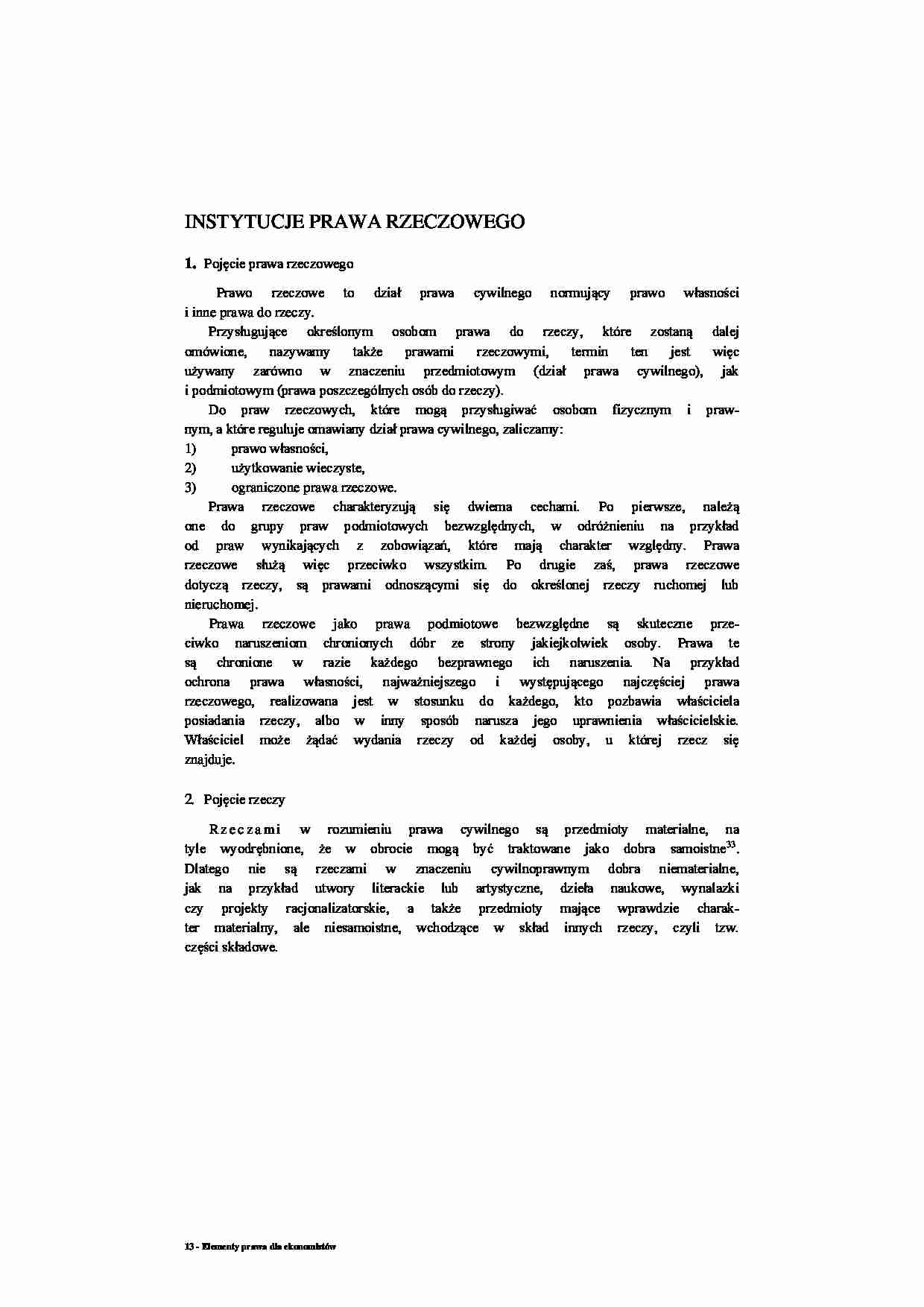 Instytucje prawa rzeczowego - strona 1