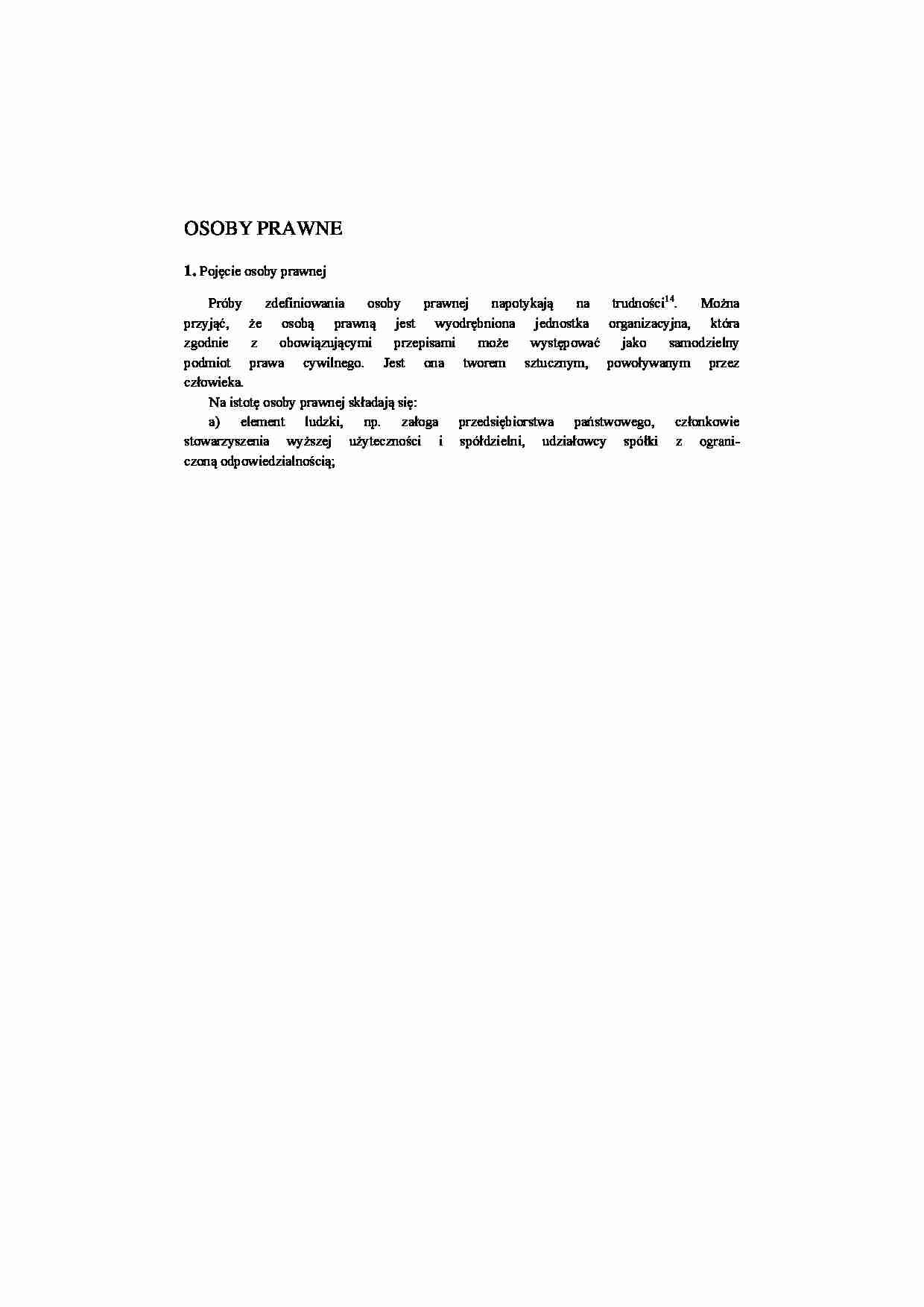 Pojęcie osoby prawnej  - Skarb Państwa  - strona 1