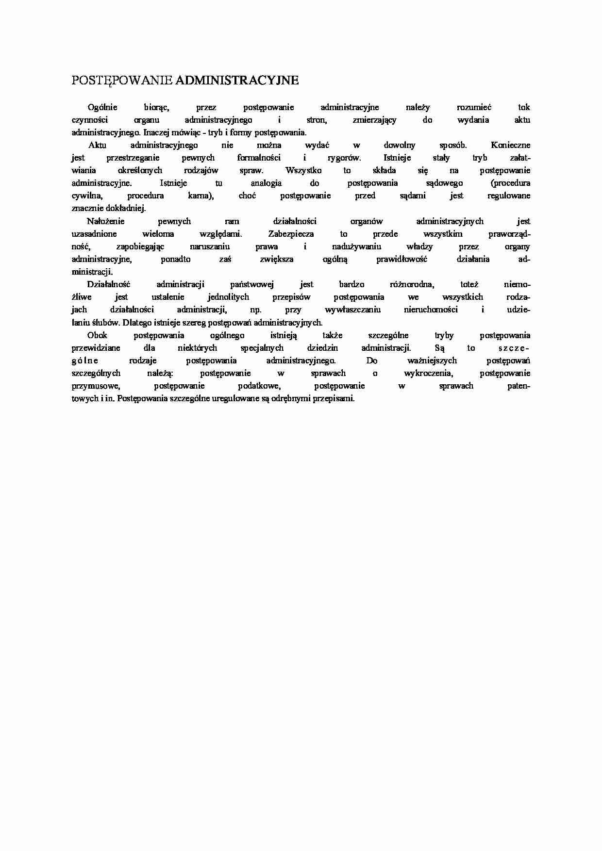 Postępowanie administracyjne - omówienie - strona 1