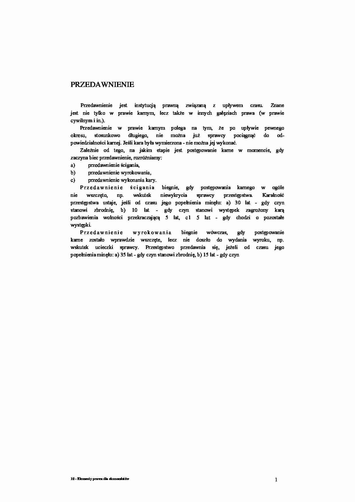 Przedawnienie - definicja przedawnienia - strona 1